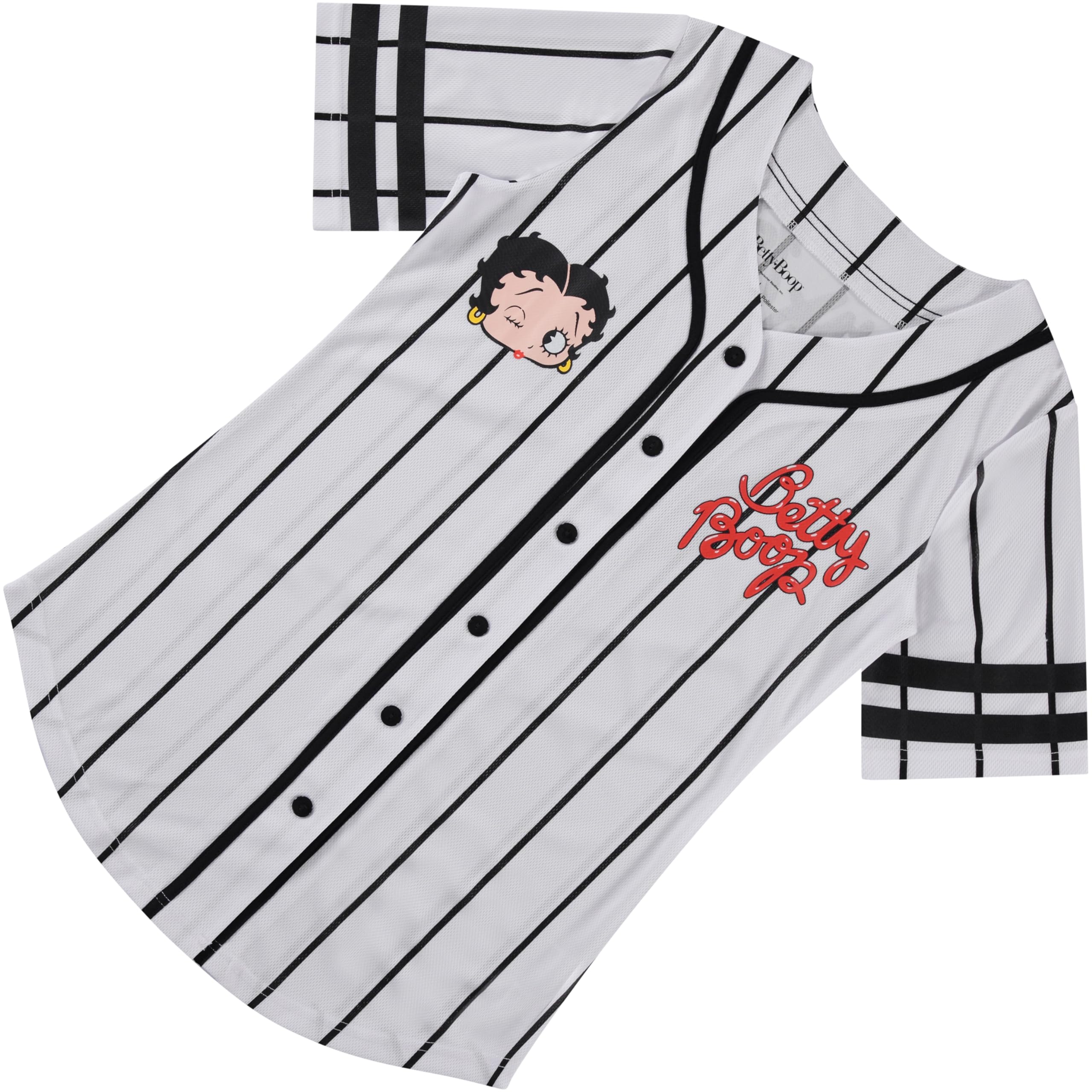 Vintage Betty Boop Ladies Baseball Jersey - Bonnie, Margie & Mae Style Retro Mesh Button Down Shirt for Women | Perfect for Cosplay, Themed Parties & 90s Fashion