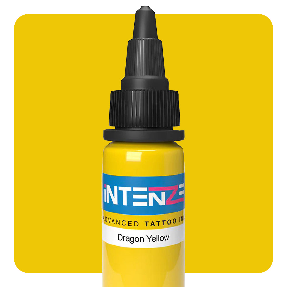 Premium Dragon Yellow Tattoo Ink by Intenze - 1oz Bottle for Professional Tattoo Artists - Vibrant & Long-Lasting Color - Ideal for Tattoo Studio & Body Art Projects