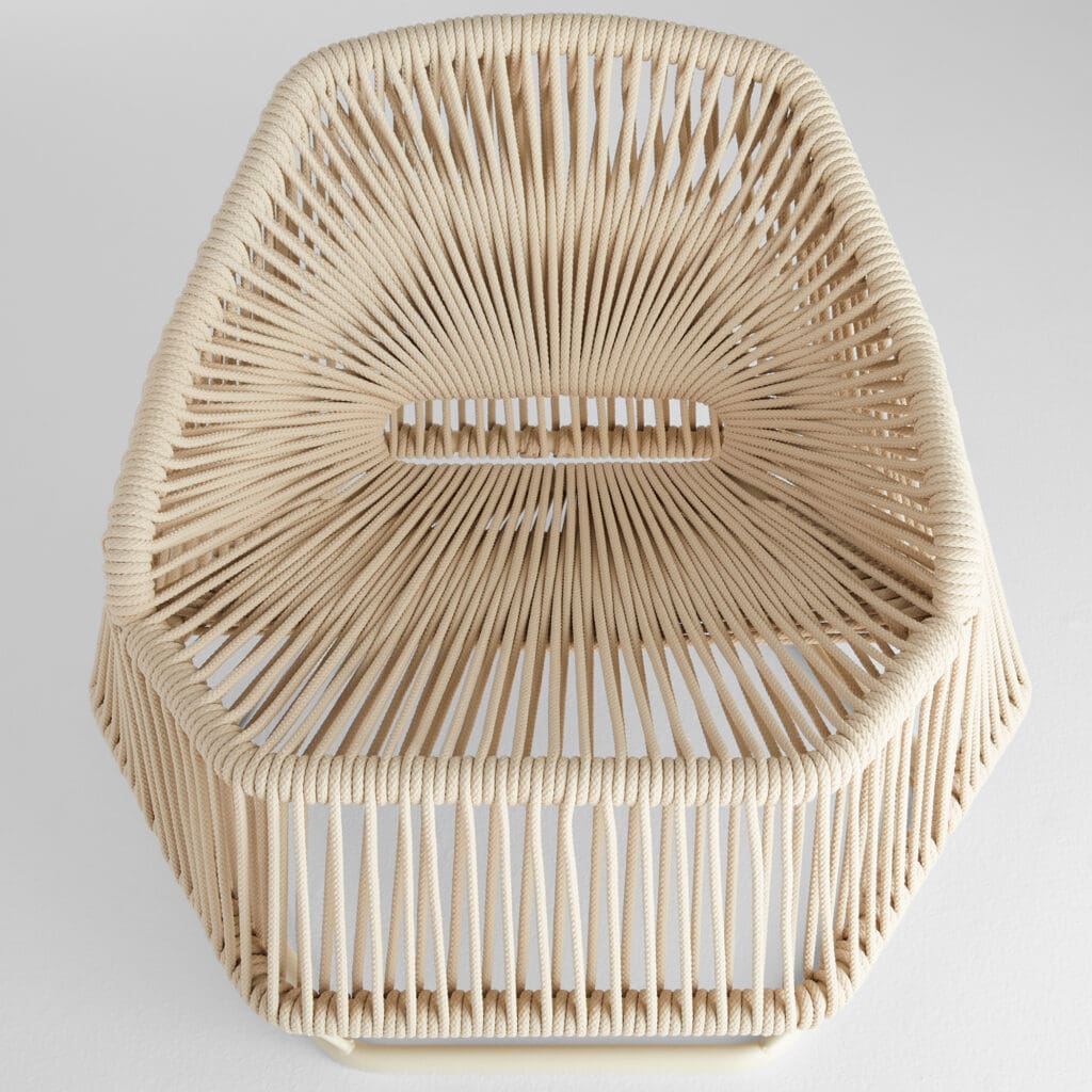 Hexagon Arm Chair by Cyan Design - Natural Wicker Accent Chair for Indoor & Outdoor Use - Perfect for Patio, Living Room, or Bedroom Decor