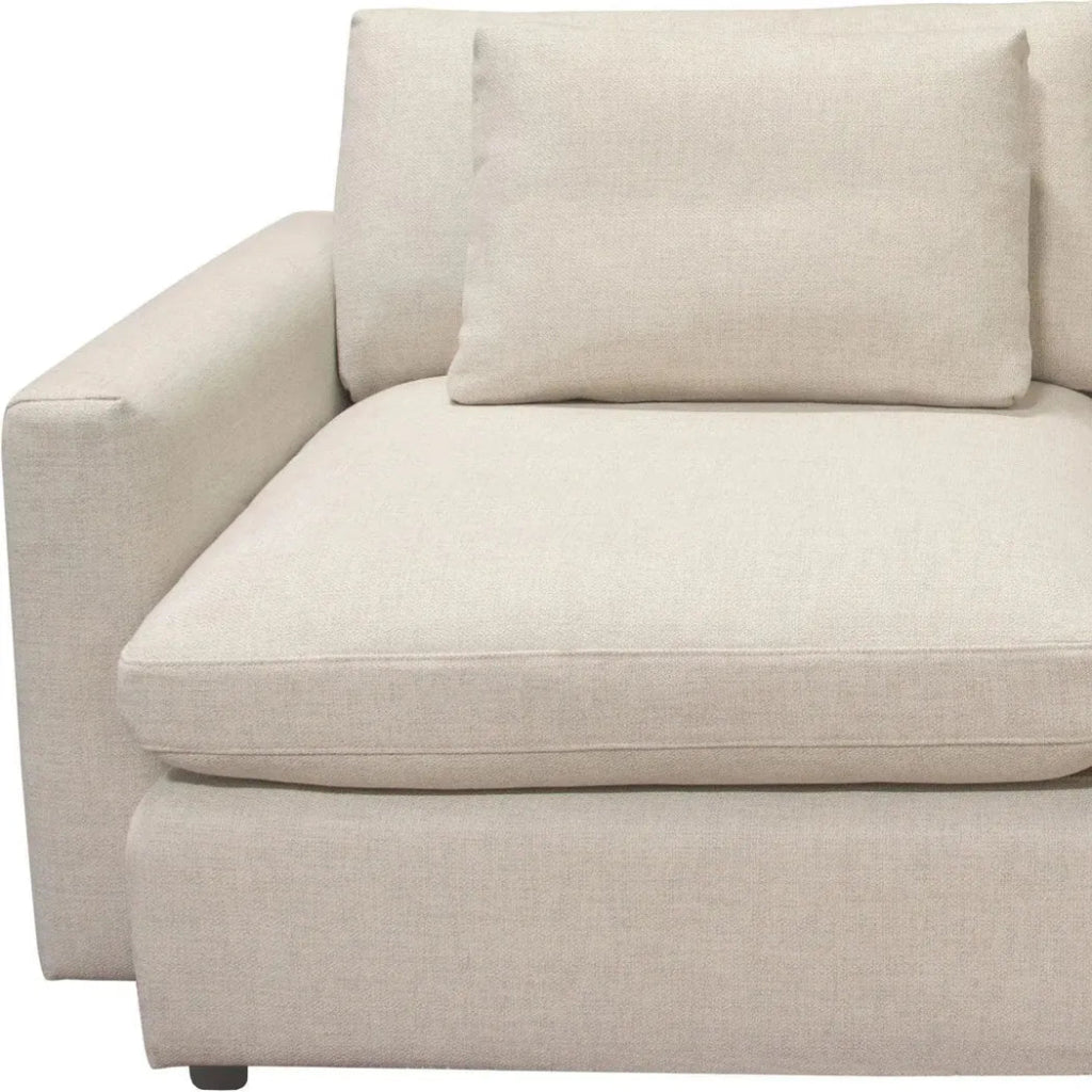 3-Piece Cream Fabric Corner Sectional Sofa Set - Modern L-Shaped Couch for Living Room, Family Room & Small Spaces