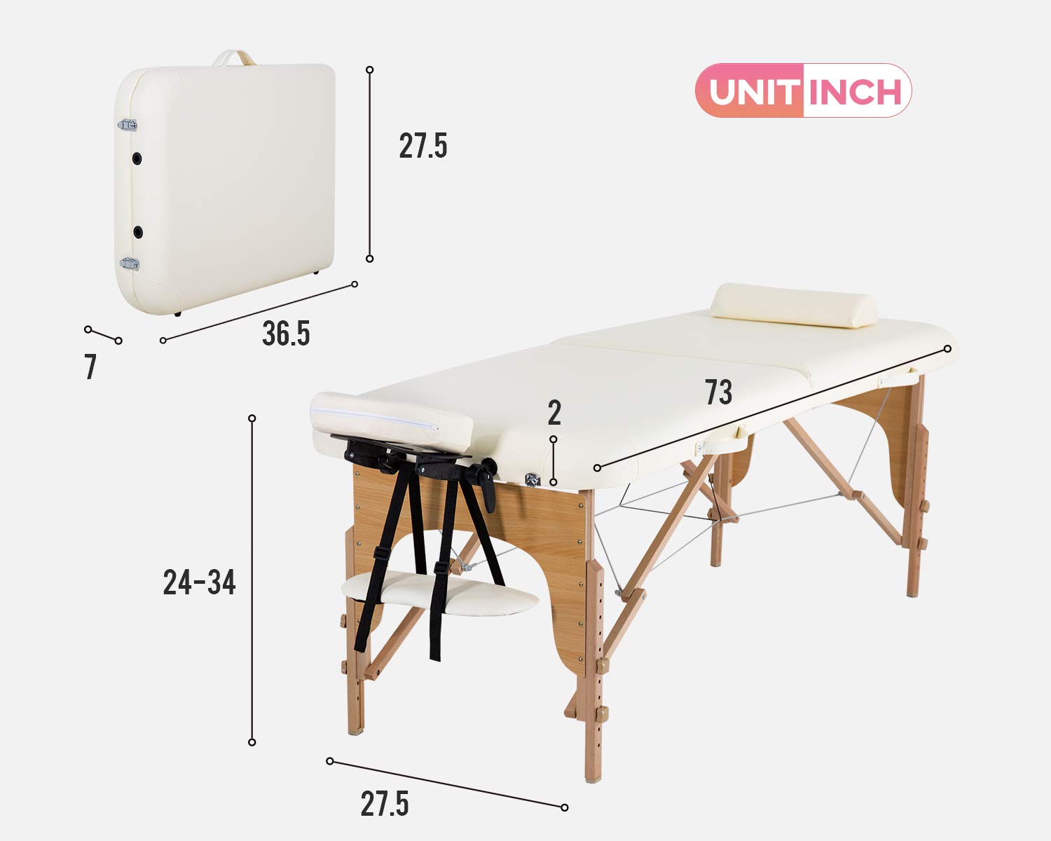 Premium Portable Foldable Massage Table - 73
