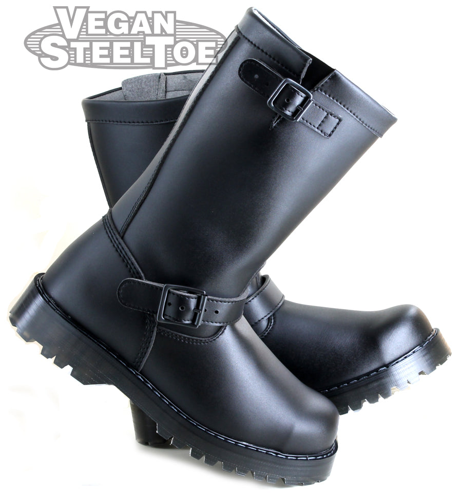 Vegan Leather Engineer Boots for Men & Women - Durable & Stylish Vegan Work Boots - Perfect for Motorcycle Riding, Workwear & Outdoor Activities