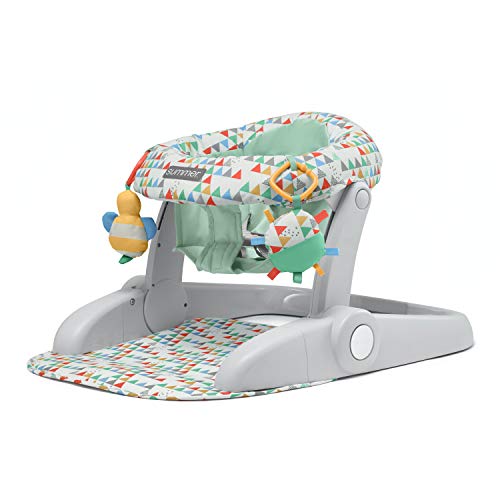 Summer® Learn-to-Sit™ 2-Position Adjustable Baby Floor Seat for 4-12 Months - Funfetti Neutral Color with Included Toys - Perfect for Tummy Time, Playtime & Learning to Sit Independently