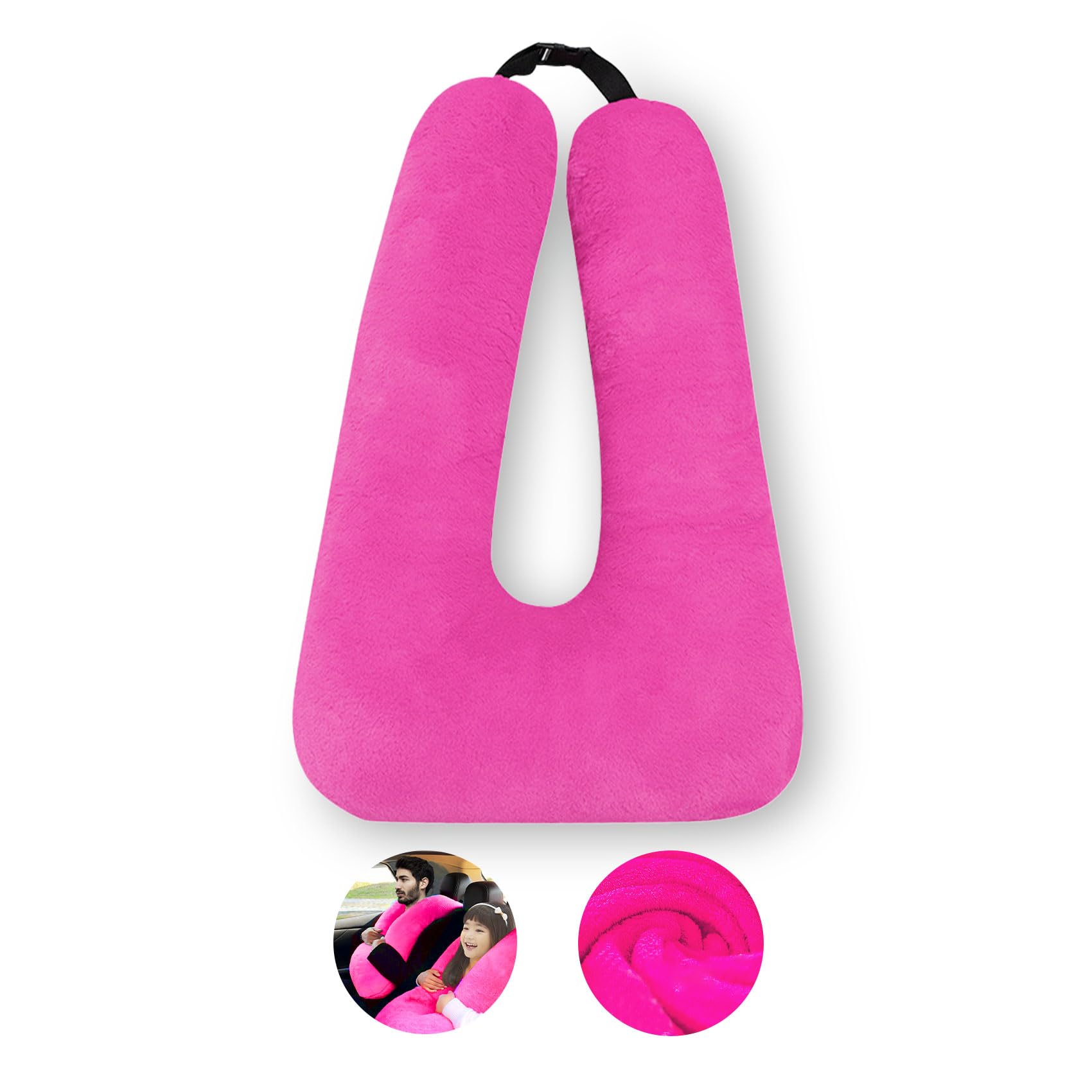 **Comfortable U-Shaped Travel Pillow for Adults & Kids - Removable Neck Support for Airplane, Car, and Long Trips - Soft Head & Body Cushion (Rose Purple) - Perfect for Road Trips, Flights, and Relaxation**