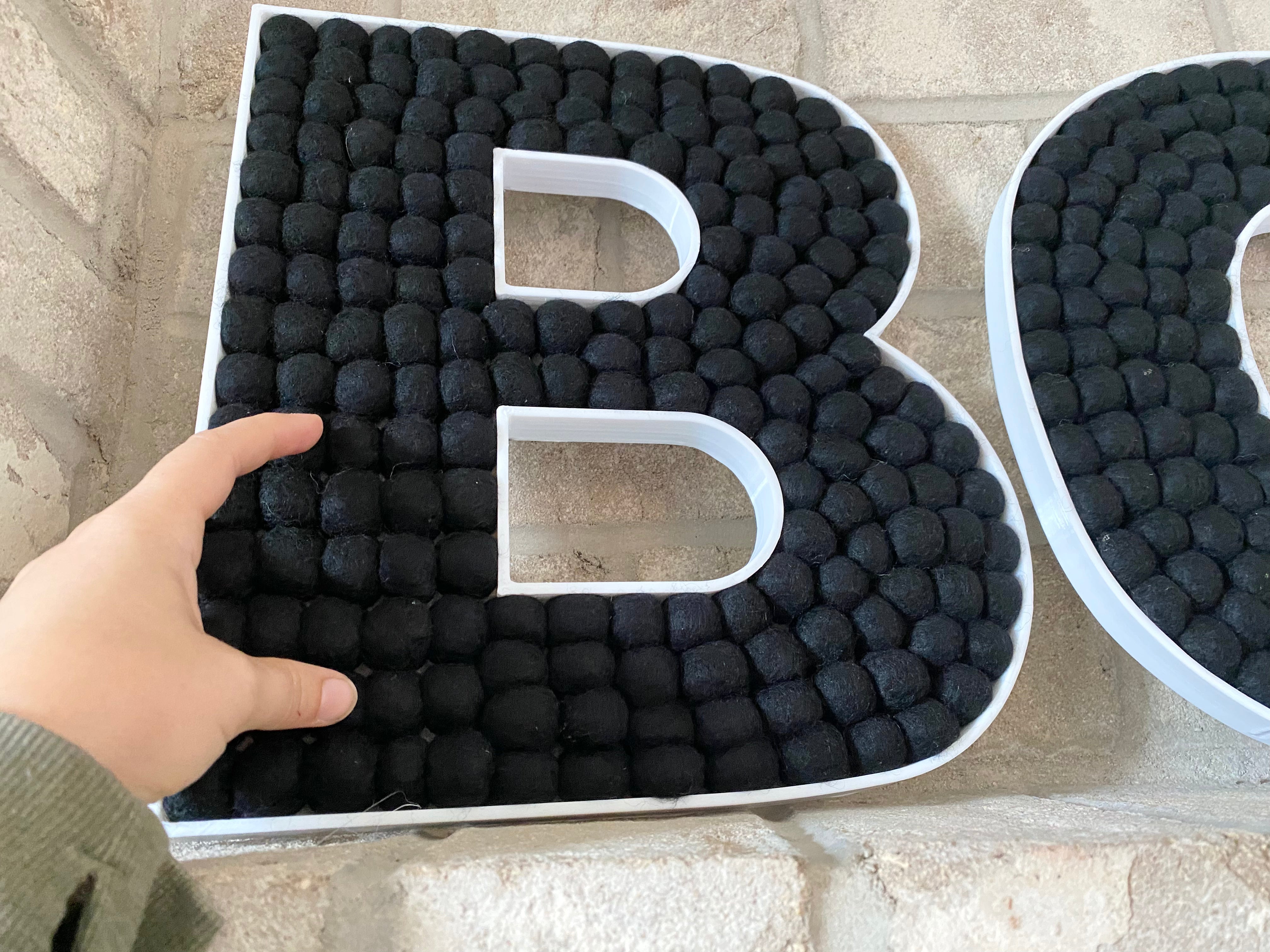 BOO Felt Ball Letters - Soft Alphabet Decor for Kids Room, DIY Wall Art, Nursery Decor, Birthday Party Backdrop - Perfect for Home, Classroom & Event Decoration