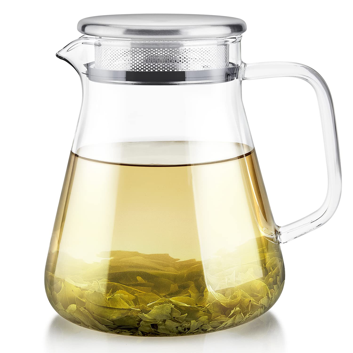 Teabloom One-Touch Electric Tea Maker - 27oz Glass Teapot & Kettle with Stainless Steel Filter - Perfect for Loose Leaf Tea, Herbal Infusions & Iced Tea - Ideal for Home, Office & Gift Giving - BPA-Free Borosilicate Glass