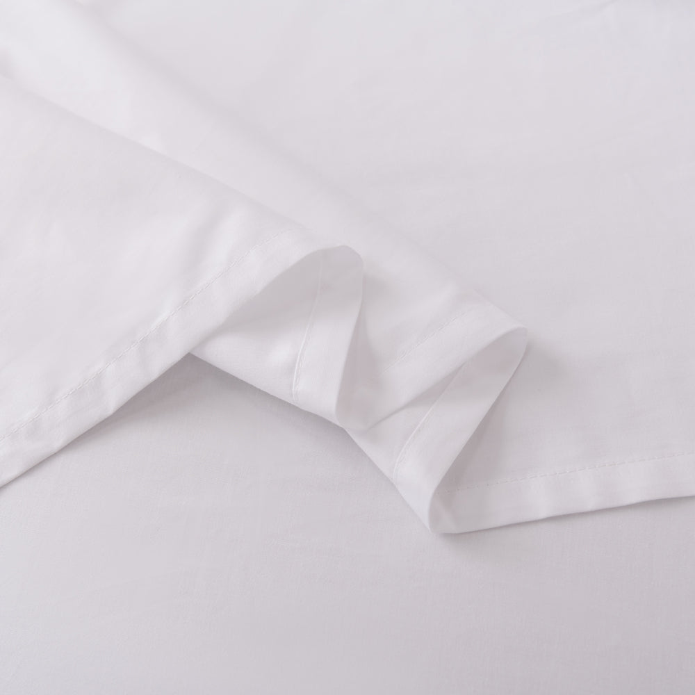 Premium 400 Thread Count Casey Cotton Sheet Set - Single Bed 50cm (White) | Soft & Breathable Bedding for Hotels, Dorms & Home Comfort