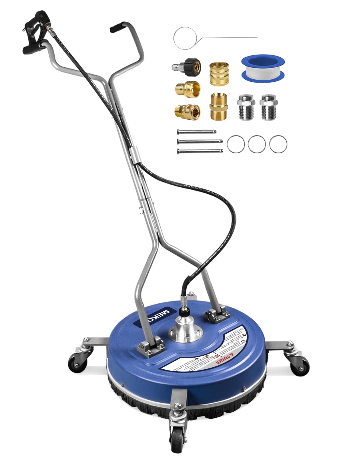 20'' Pressure Washer Surface Cleaner Attachment - 4500PSI Power Washer Accessory with Wheels for Driveway, Sidewalk, Deck & Patio Cleaning - 3/8'' Quick Connect - Ideal for Home Exterior, Concrete & Wood Surface Cleaning