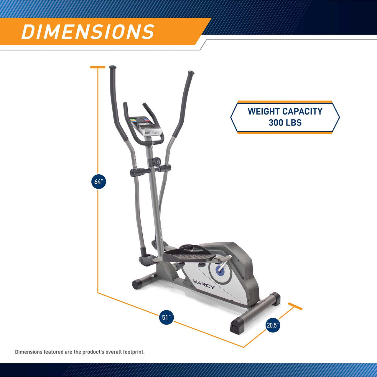 Marcy NS 40501E Elliptical Machine - Low Impact Cardio Trainer for Home Gym Workouts | Perfect for Weight Loss & Full Body Exercise