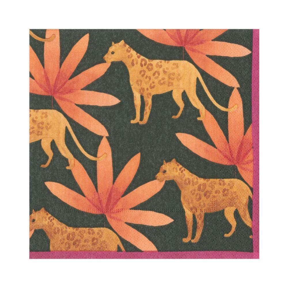 Premium Fuchsia Panthera Print Paper Luncheon Napkins - 40 Count - Elegant Dinner Party, Bridal Shower & Holiday Table Decor