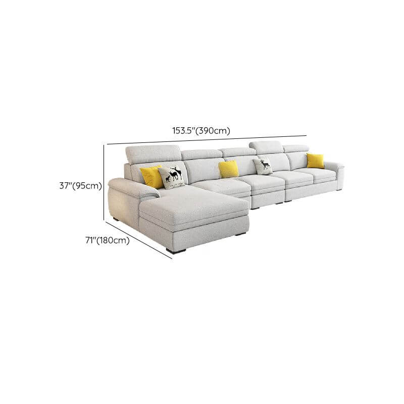 L-Shape 5-Seater Left-Hand Facing Recliner Sofa - Perfect for Living Room, Home Theater & Family Gatherings