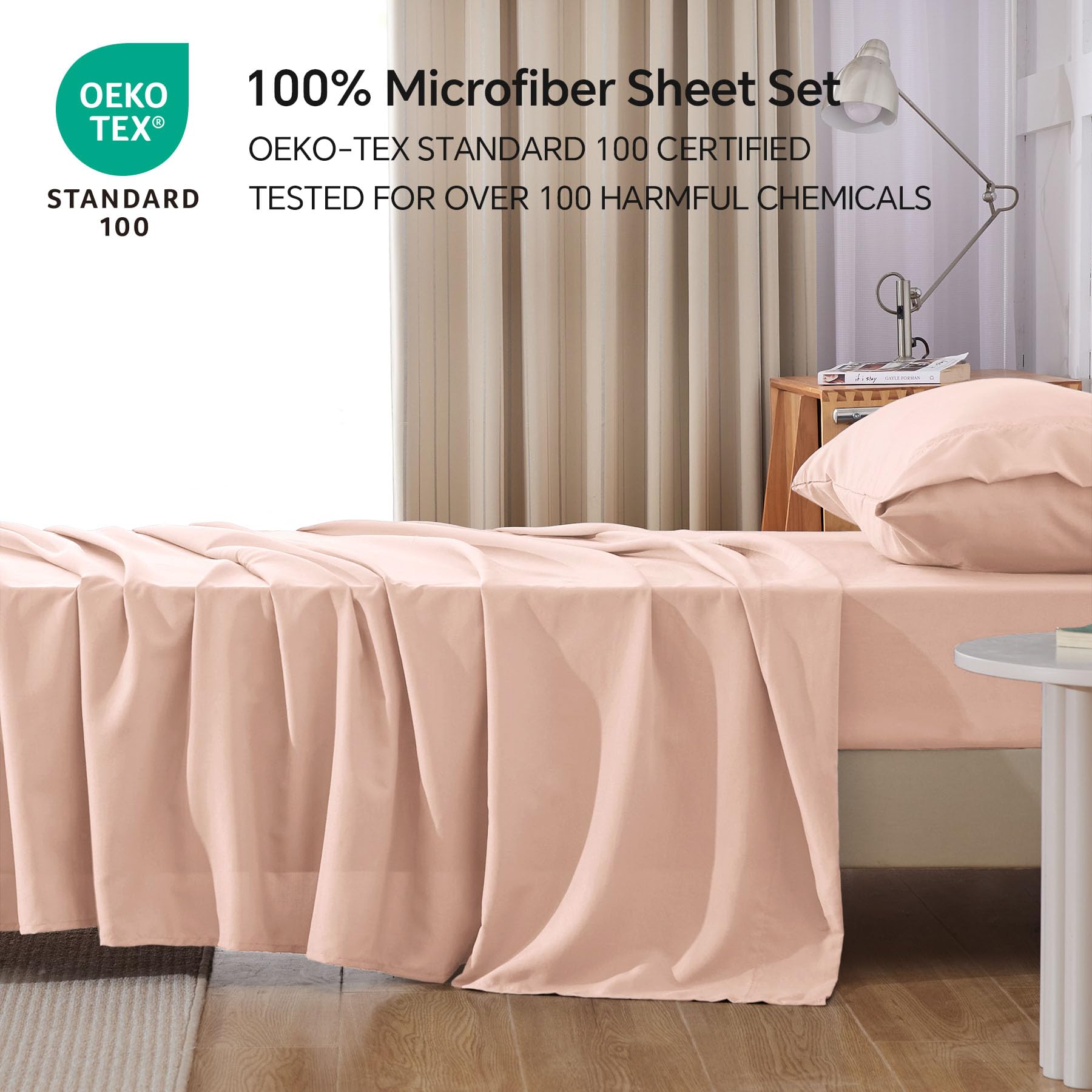 Soft Twin Bed Sheets Set - 3 Piece Dusty Pink Luxury Microfiber Sheets for Boys & Girls | Hotel Quality, Wrinkle & Fade Resistant | Perfect for Kids' Rooms, Dorms & Guest Bedrooms