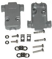 10 Pack Gray Plastic Hood for DB-9/HD-15 Connectors with Short Screws - Ideal for Computer and Electronics Cable Management