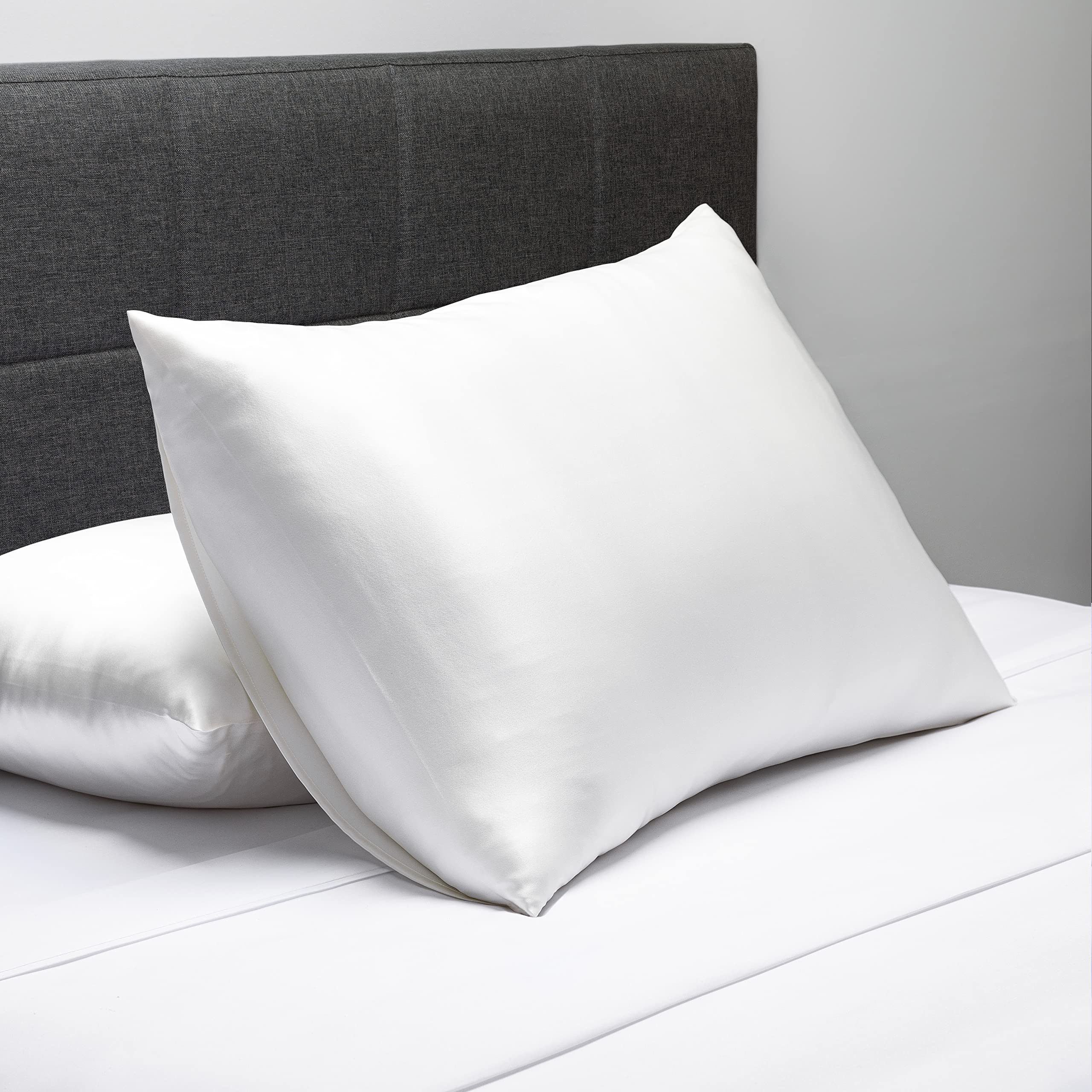 Fishers Finery 30mm 100% Pure Mulberry Silk Pillowcase Set (White, King, 2 Pack) - Good Housekeeping Approved for Luxury Sleep & Skin Care - Perfect for Anti-Aging & Hair Protection