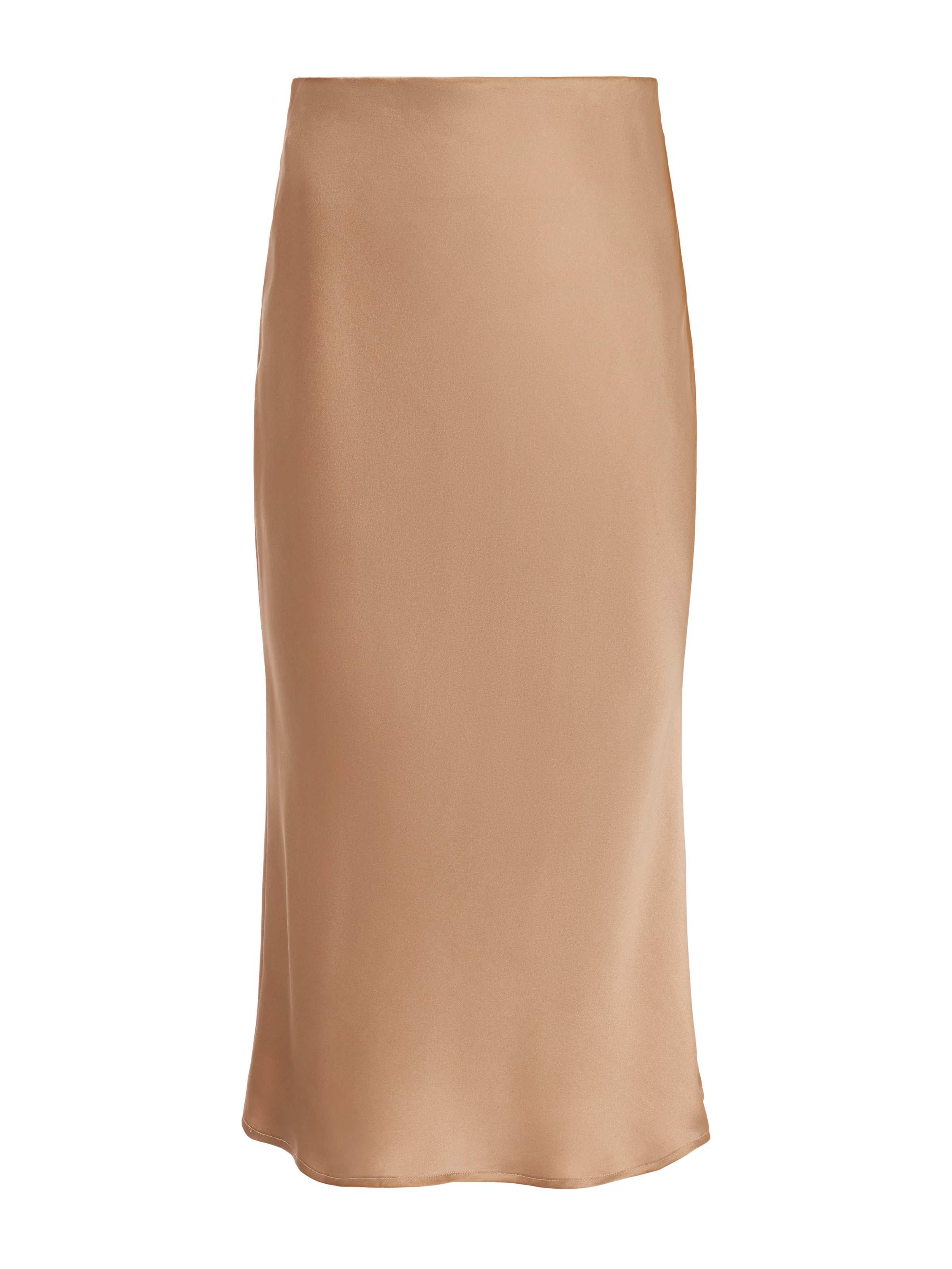 Perin Silk Midi Skirt for Women - Elegant Flowy A-Line Skirt with Side Slit | Perfect for Office, Party & Special Occasions
