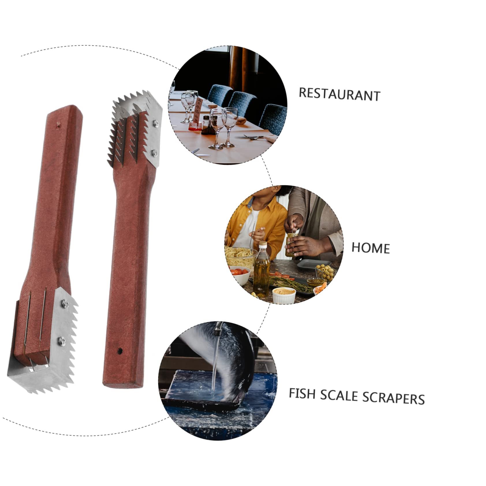Stainless Steel Fish Scale Scraper 2pcs - Kitchen & Bath Cleaning Tool