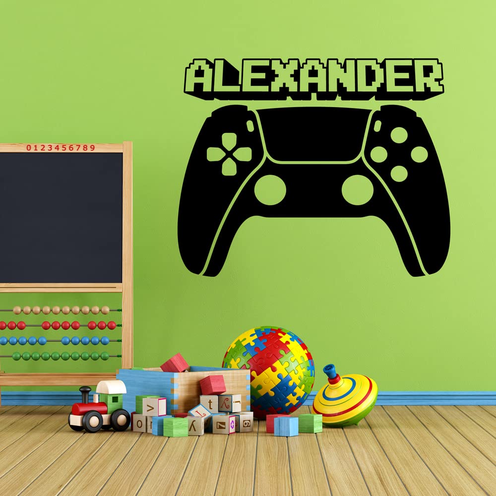 Custom Name Vinyl Wall Decal Sticker for PlayStation 5 Controller - Perfect for Gaming Room Decor, Gamer Gifts & Bedroom Wall Art