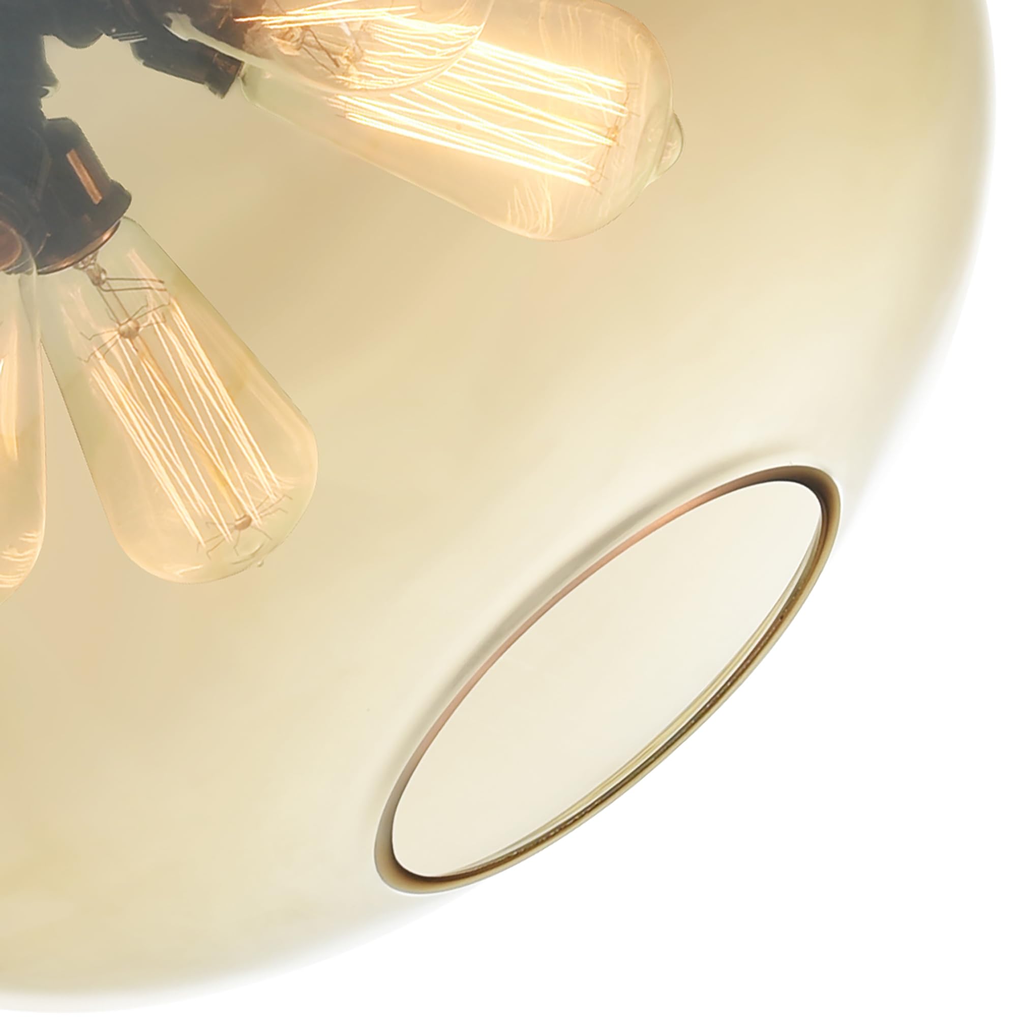 CWI Lighting 4-Light Glass Pendant Chandelier with Amber Finish - Perfect for Dining Room, Kitchen Island, and Modern Home Decor