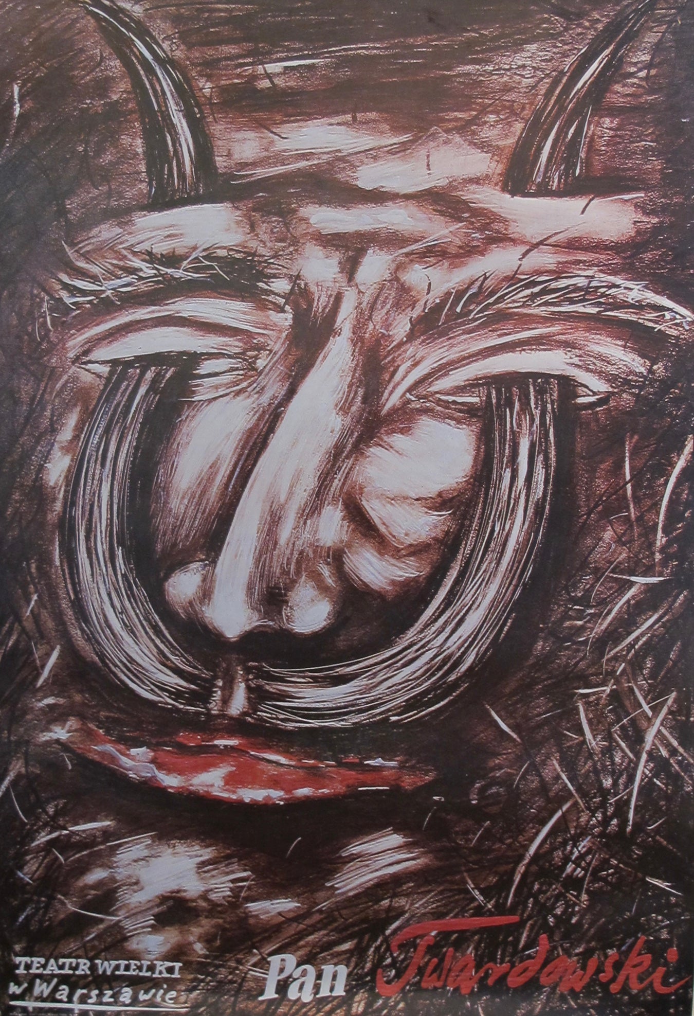 Vintage 1980s Original Polish Theatre Poster - Pan Twardowski at Teatr Wielki - Rare Collectible Wall Art for Home Decor, Theater Lovers & Vintage Memorabilia Collectors