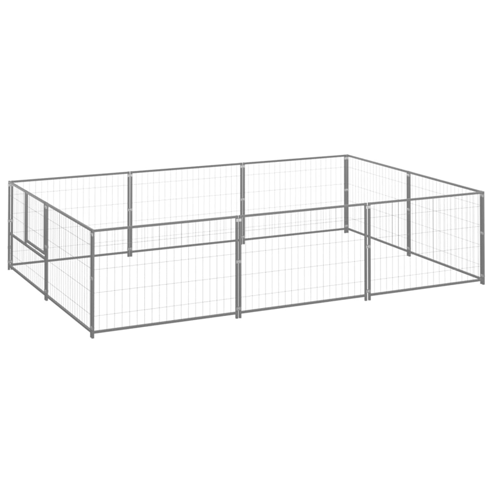 Festnight Outdoor Dog Kennel & Crate - 64.6 ft² Steel Dog Cage with Secure Lock for Large Dogs | Durable Weatherproof Pet Fence for Backyard, Patio & Travel Use