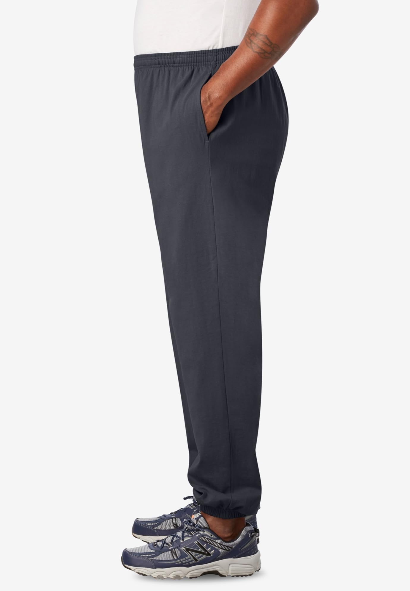 KingSize Men's Big & Tall Lightweight Elastic Cuff Sweatpants - Comfortable Lounge Pants for Relaxing at Home, Gym, or Running Errands