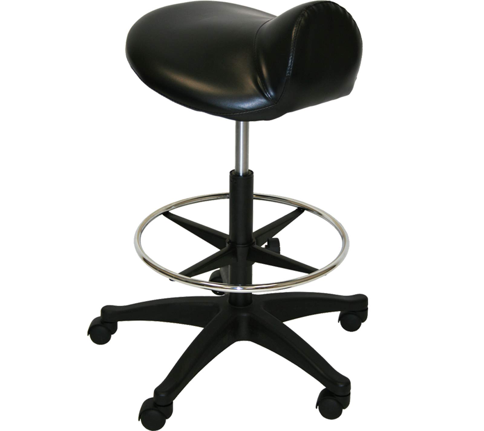 Premium Extra Large Air-Lift Saddle Stool with Adjustable Footrest - Ergonomic Seat for Office, Salon, Massage & Home Use - Comfortable Stool for Long Sitting Sessions
