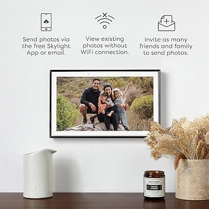Skylight 15 Inch WiFi Digital Picture Frame - Touch Screen Display, Upload Photos from Phone, Customizable Gift for Family & Friends - Perfect for Home Decor, Office Display, and Special Occasions (Black)