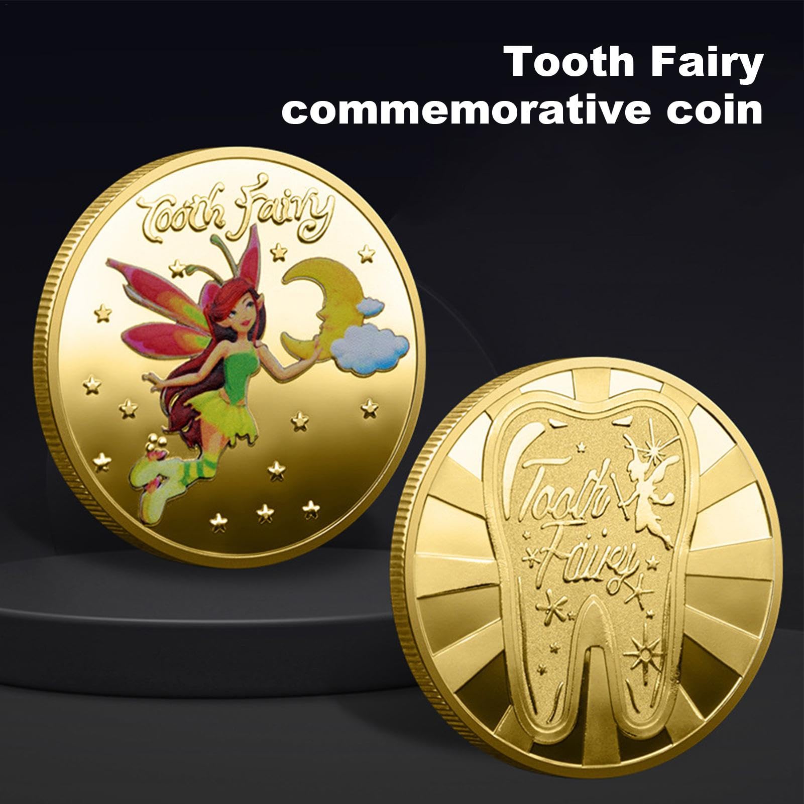 Tooth Fairy Coin for Kids - Lost Teeth Reward Keepsake & Commemorative Souvenir | Cartoon Uncirculated Collectible Coin for Boys & Girls | Perfect Gift for Tooth Change Milestones & Childhood Memories