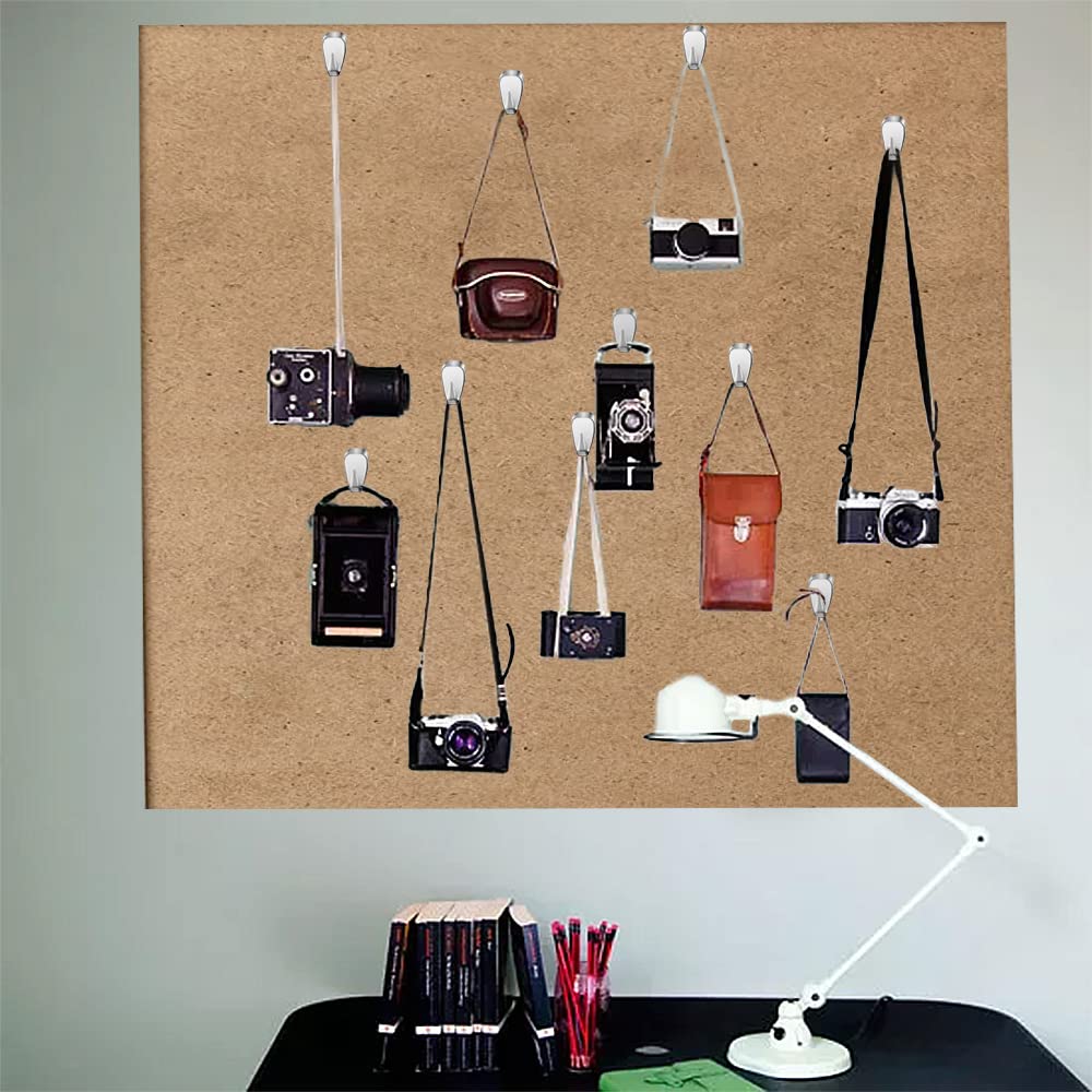 10 Pcs Heavy Duty Cubicle Hooks - Silver Fabric Panel Wall Hooks & Cubicle Clips for Office, Home & Kitchen (40 Lbs Capacity) - Perfect for Hanging Pictures, Decorations & Supplies on Fabric Walls & Bulletin Boards