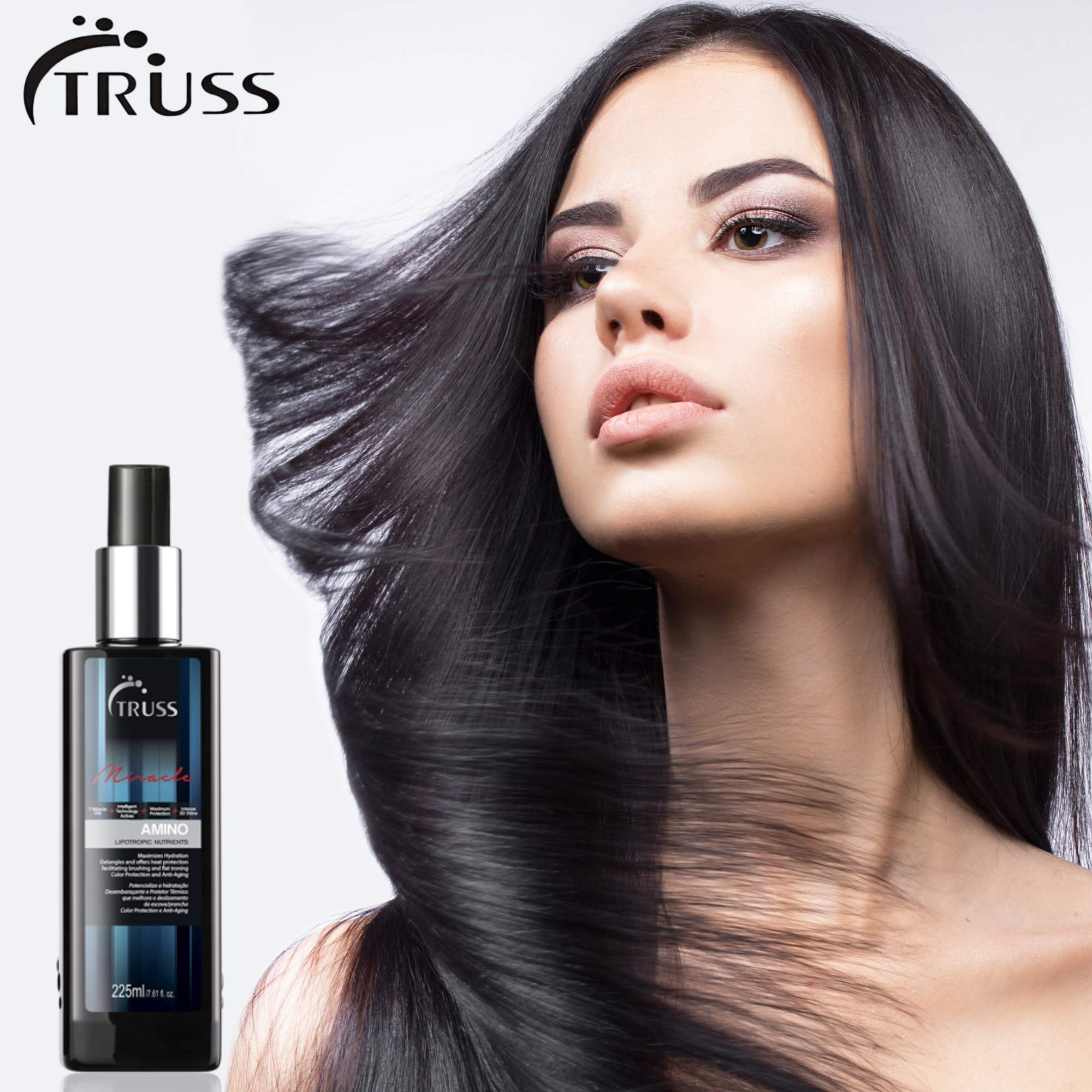 Truss Night Spa Serum & Amino Miracle Heat Protectant Spray - Overnight Hair Treatment Bundle for Damaged Hair | Professional Salon-Quality Repair for Dry, Frizzy Hair - Perfect for Nighttime Hair Care Routine & Heat Styling Protection