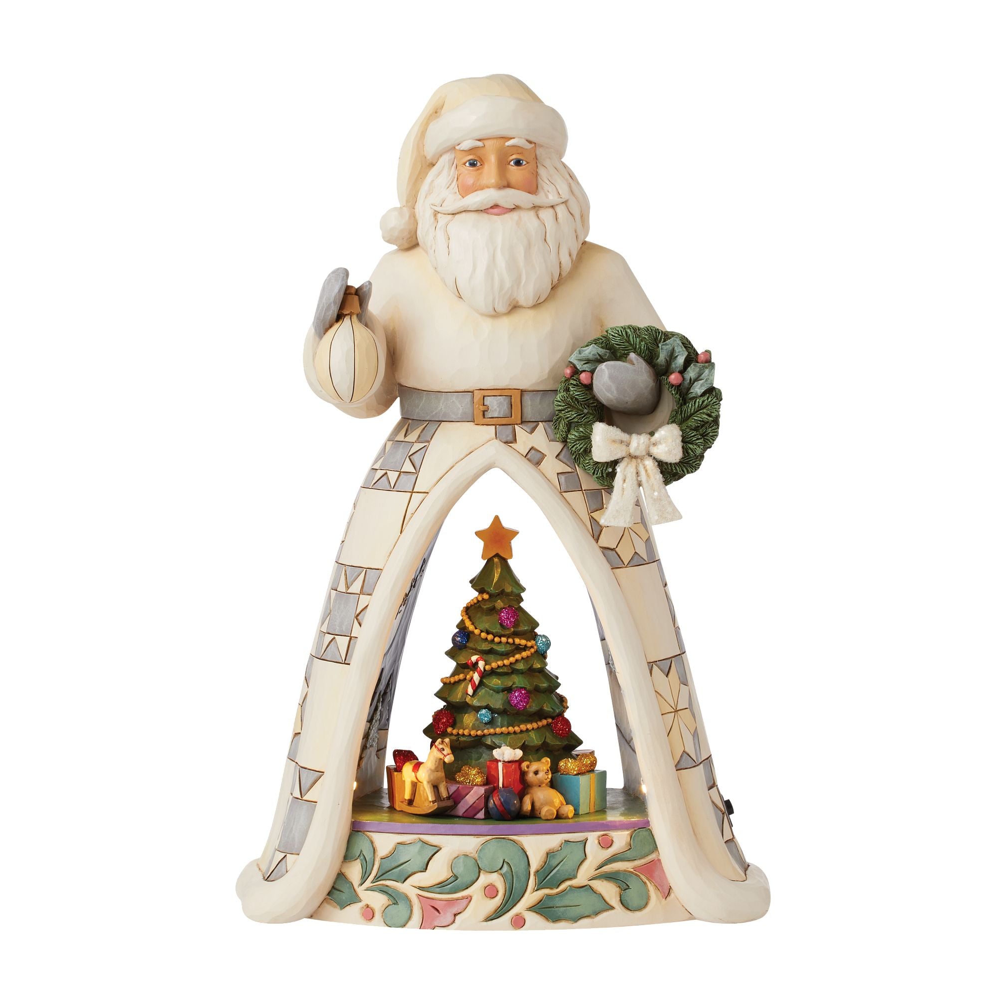 Santa Open Scene LED Animated Christmas Decoration - Perfect for Holiday Home Decor, Xmas Tree Topper, and Festive Party Lighting
