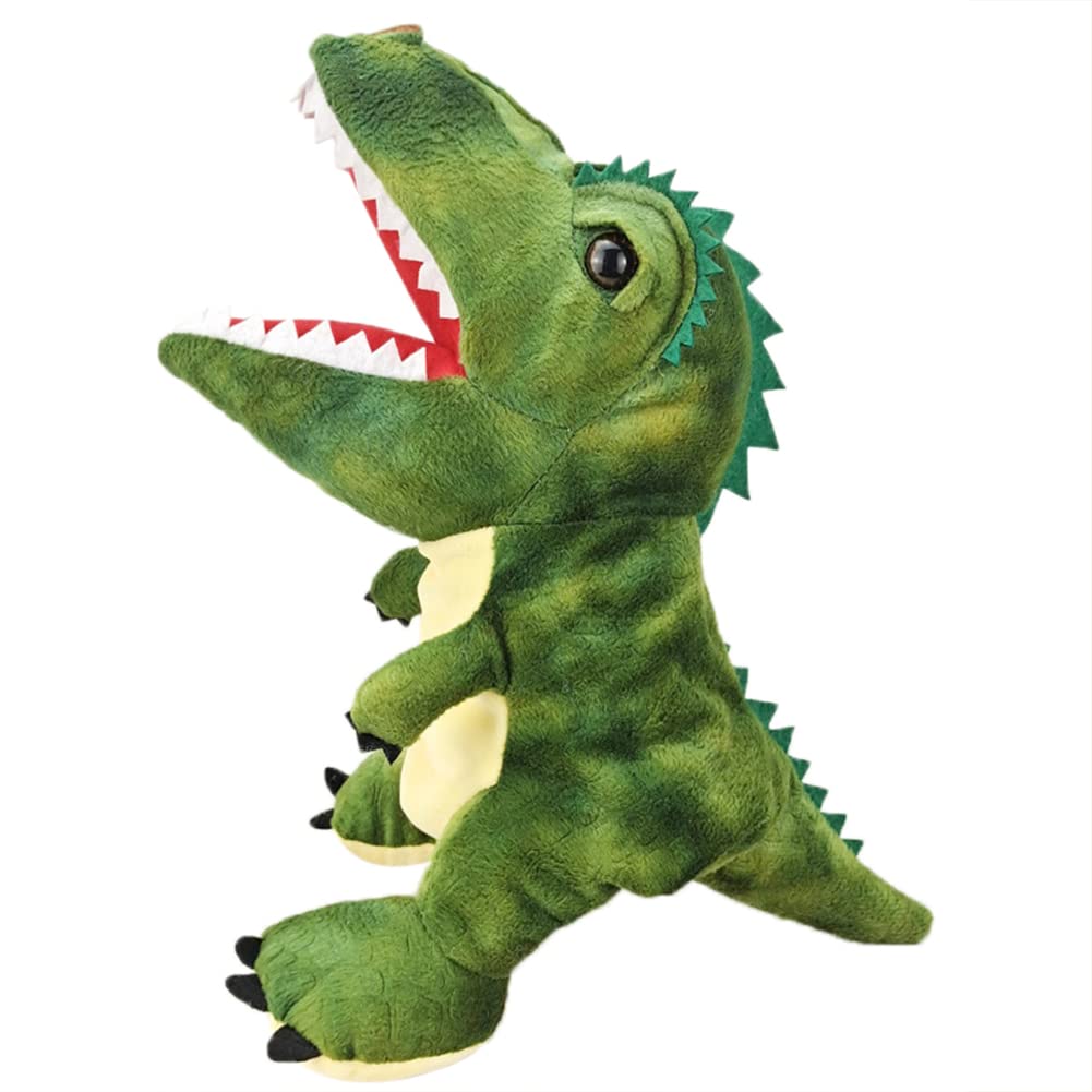 Kawaii Plush Dinosaur Hand Puppets - 9.8 Inch Stuffed T-Rex Animal Finger Puppets for Kids, Creative Role Play Story Toys, Perfect for Birthday Gifts, Classroom Activities, and Family Fun