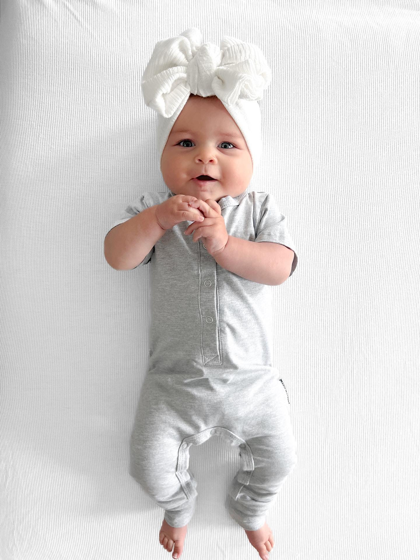 Classic Snap Romper for Baby - Soft Grey Cotton Jumpsuit | Perfect for Playtime, Outings & Photo Shoots