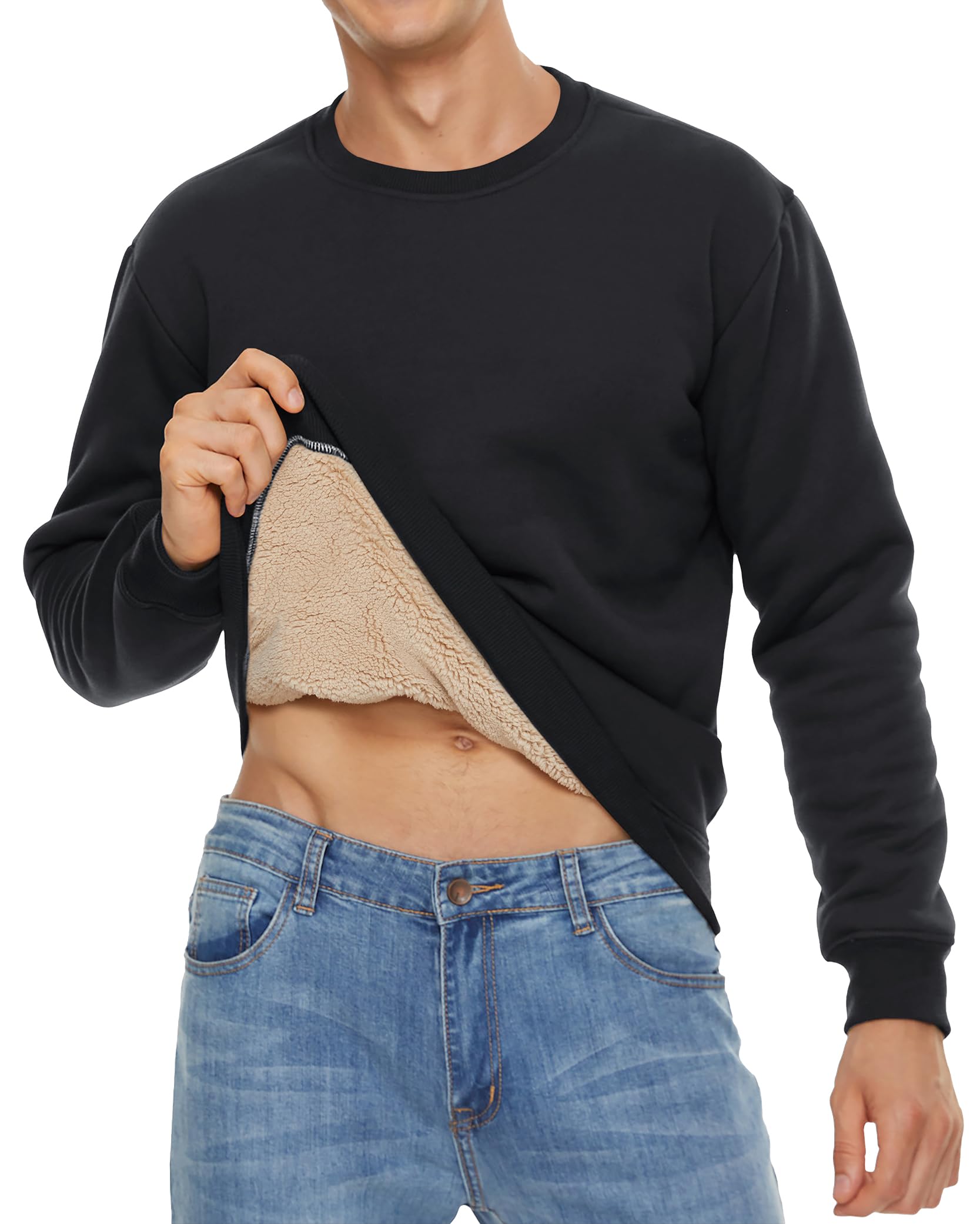 TACVASEN Men's Fleece Sherpa Sweatshirt - Warm Winter Pullover for Outdoor & Casual Wear