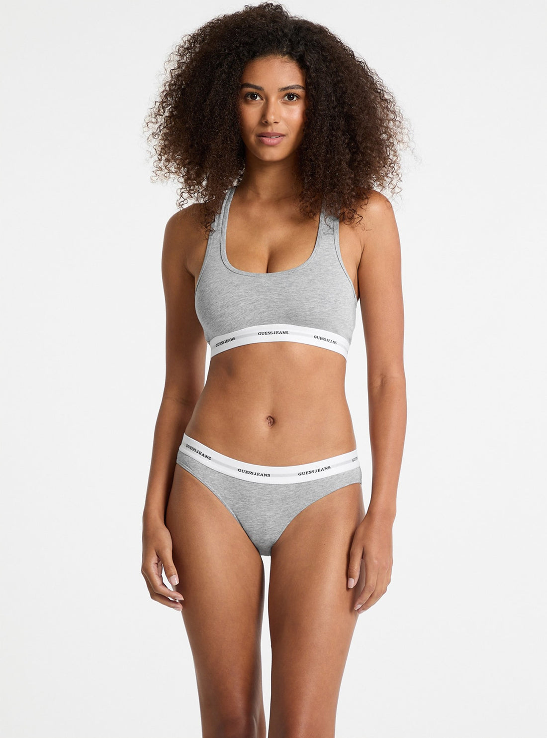 Guess Women's Grey Bralette - Comfortable Lace Underwire Bra for Casual Wear & Layering Outfits