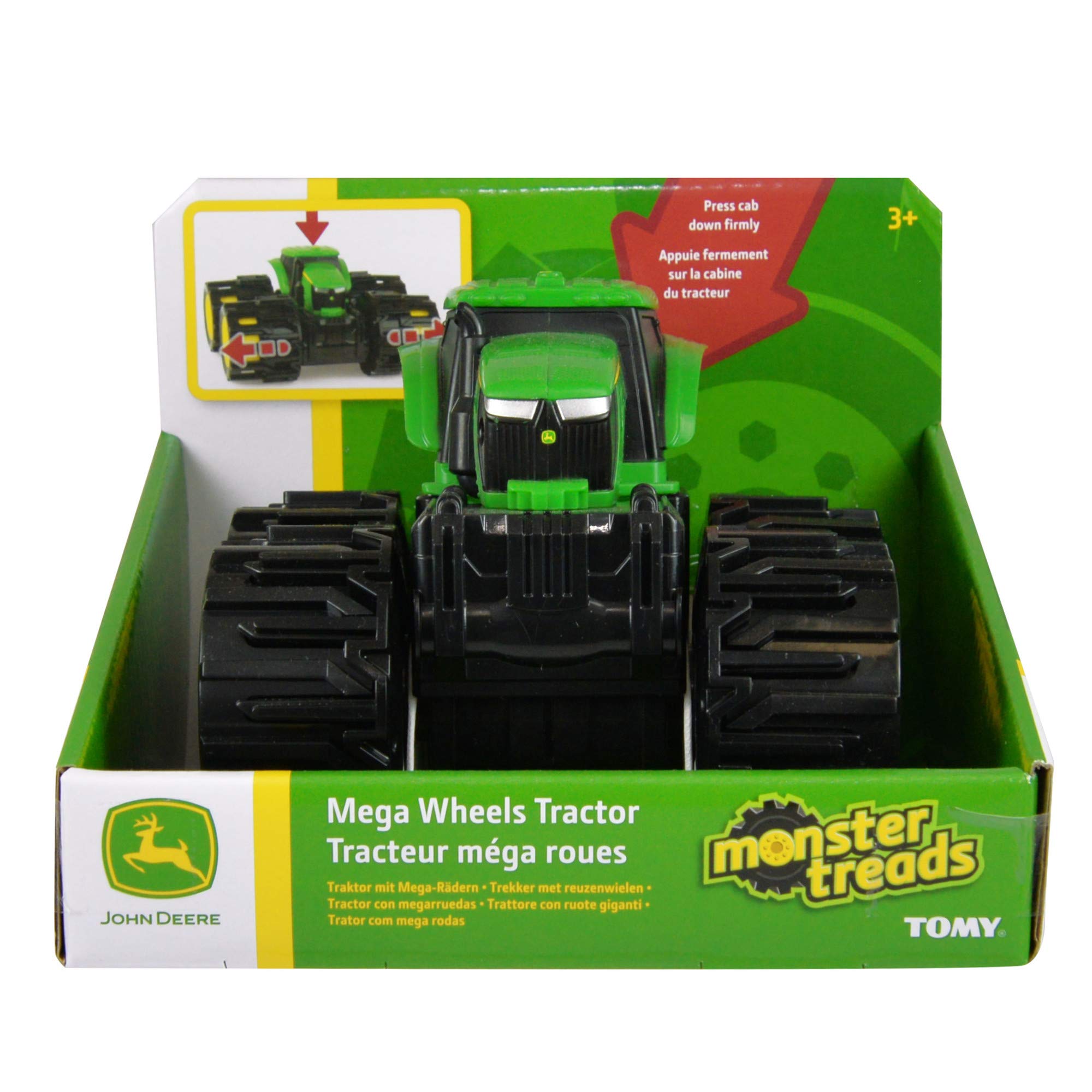John Deere Mini Mega Wheels Toy Tractor - Multicolor (Tomy 46711) - Perfect for Kids Playtime, Farm-Themed Parties & Collectors