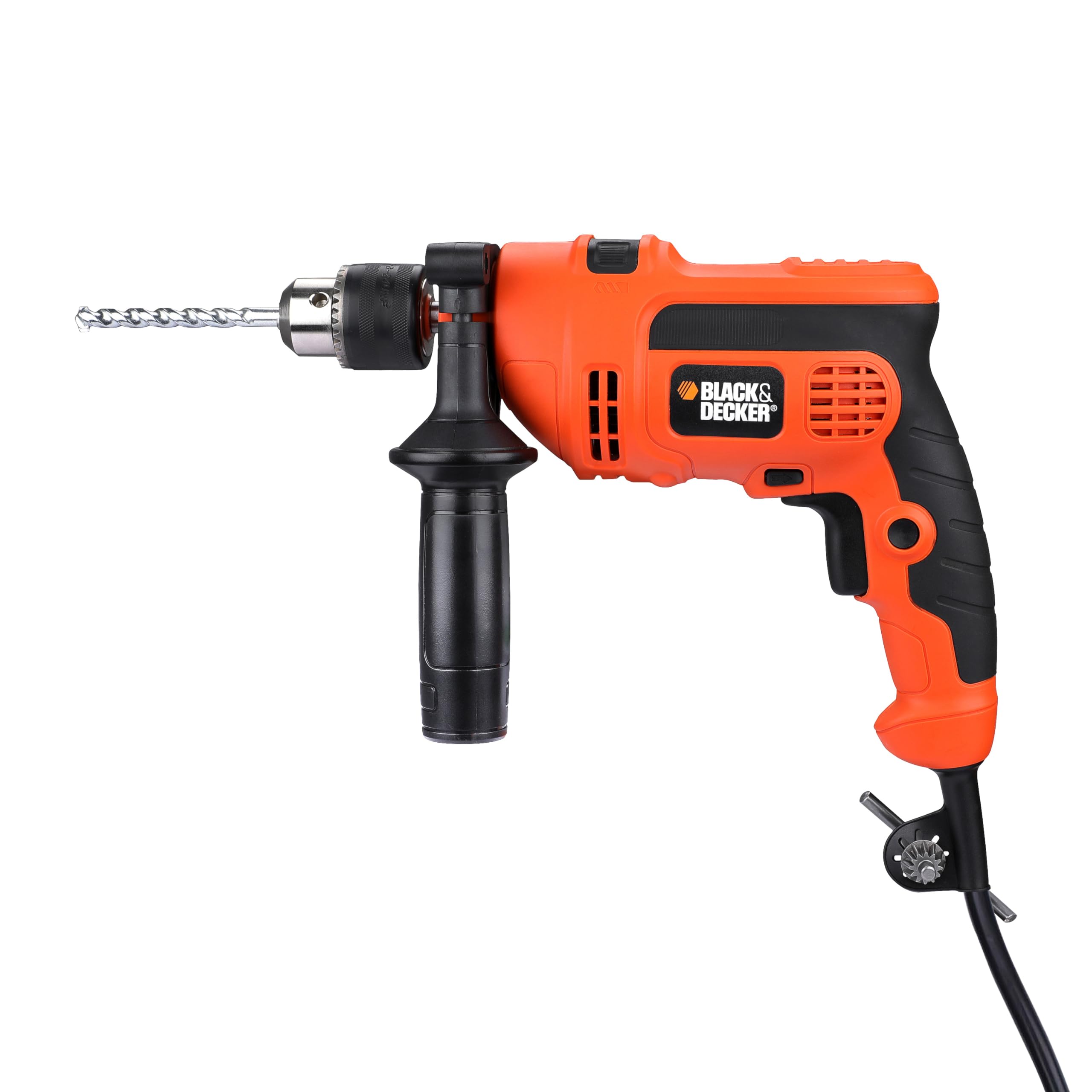 Black & Decker KR554RE 550-Watt 13mm Variable Speed Reversible Hammer Drill - Powerful Corded Electric Drill for Wood, Metal & Masonry - Perfect for DIY Projects, Home Repairs & Construction Work