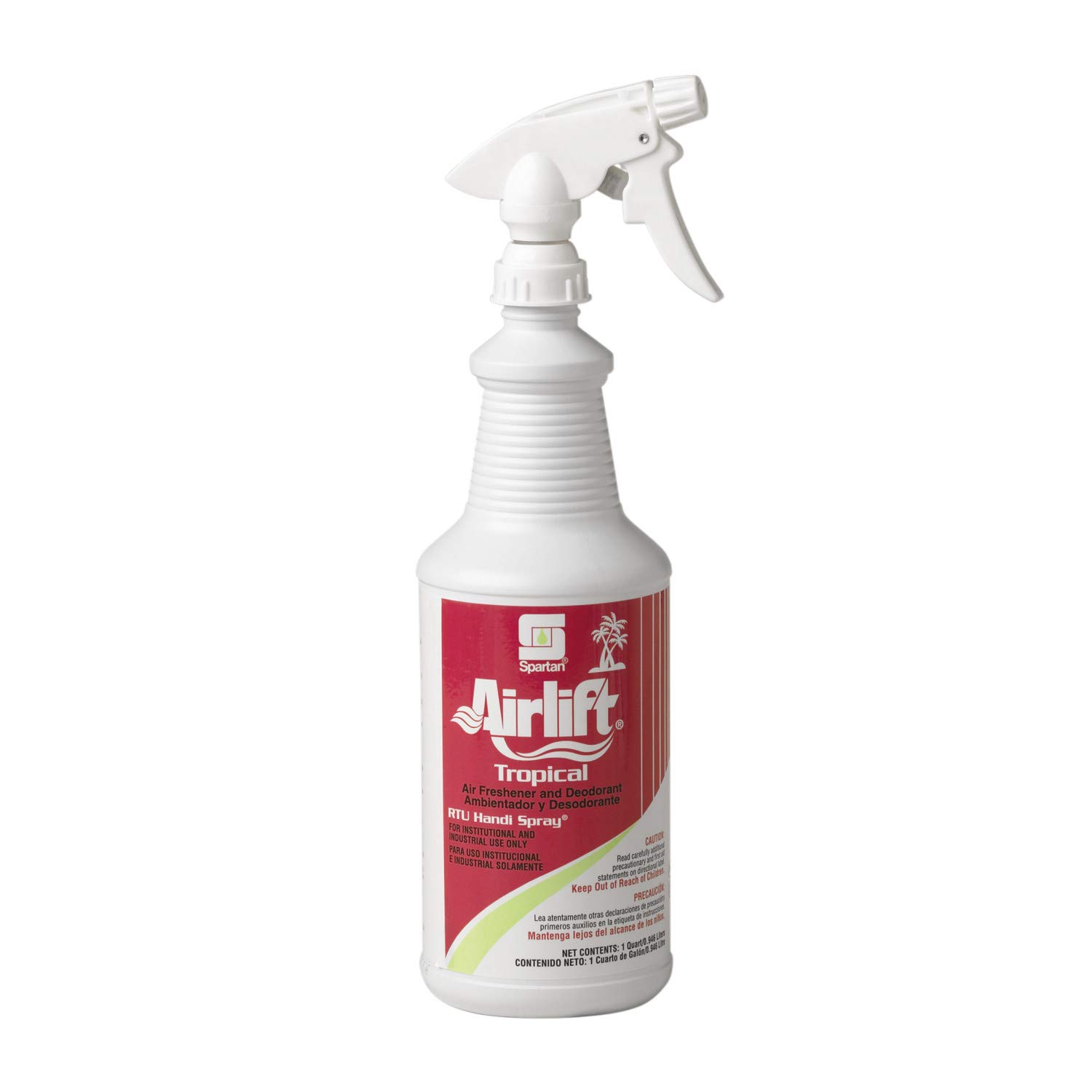 Spartan Chemical Airlift Tropical Air Freshener & Deodorant - Ready to Use, 1 Quart Bottle (12 Bottles per Case) - Eliminates Odors in Homes, Offices, Restrooms & Cars