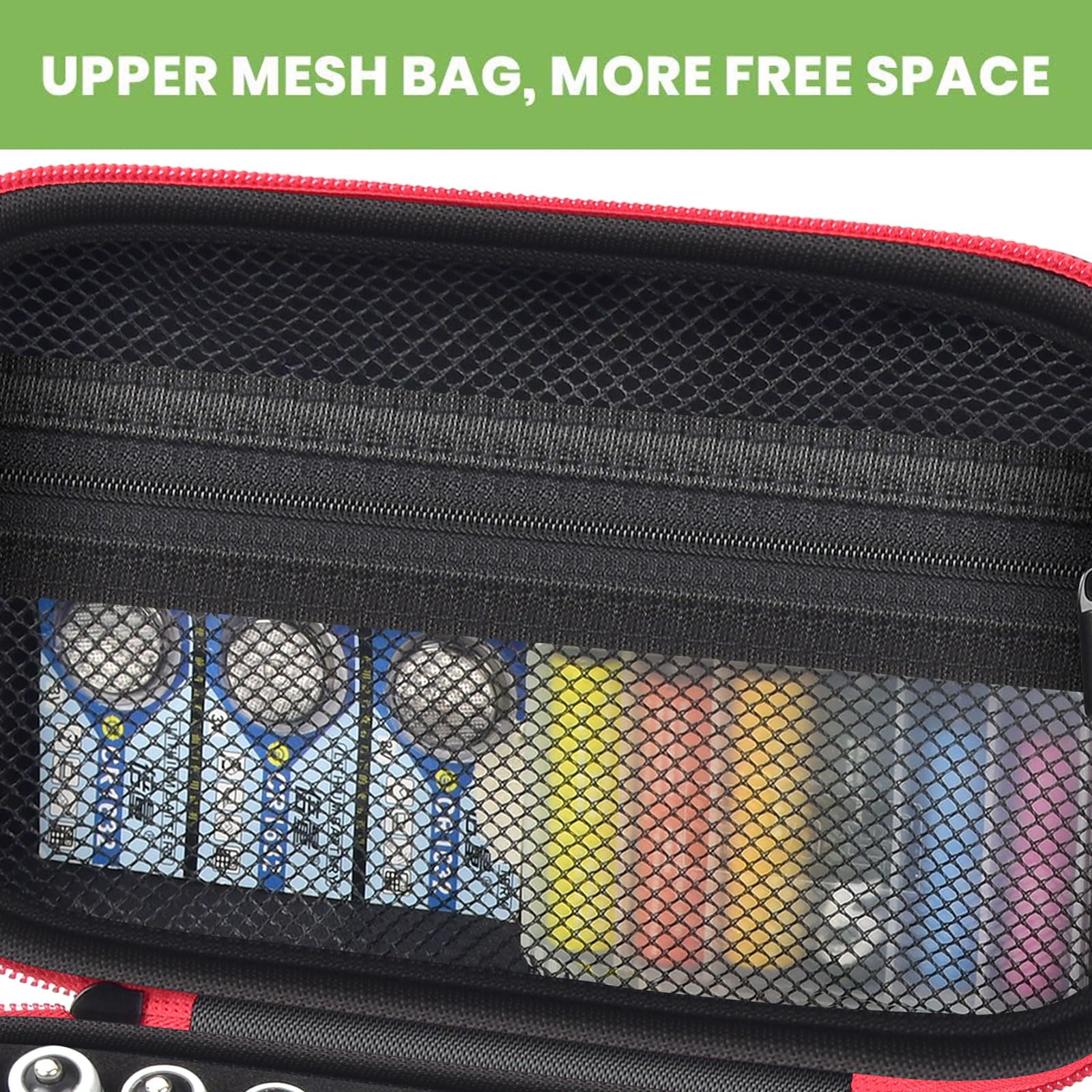 Battery Organizer Storage Case for 69+ Batteries - AA AAA C Cell 9V 3V Lithium - Durable Plastic Box with Compartments (Red) - Perfect for Home, Office, Garage & Emergency Kits