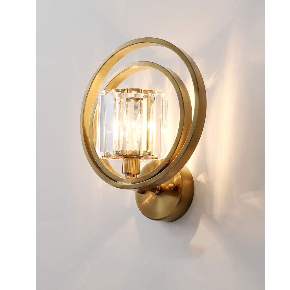Gold Circle Wall Light - Chinese Style Luxury Wall Sconce with Retro Craft Design | Victorian Antique Inspired Lighting for Living Room, Bedroom & Hallway Decor