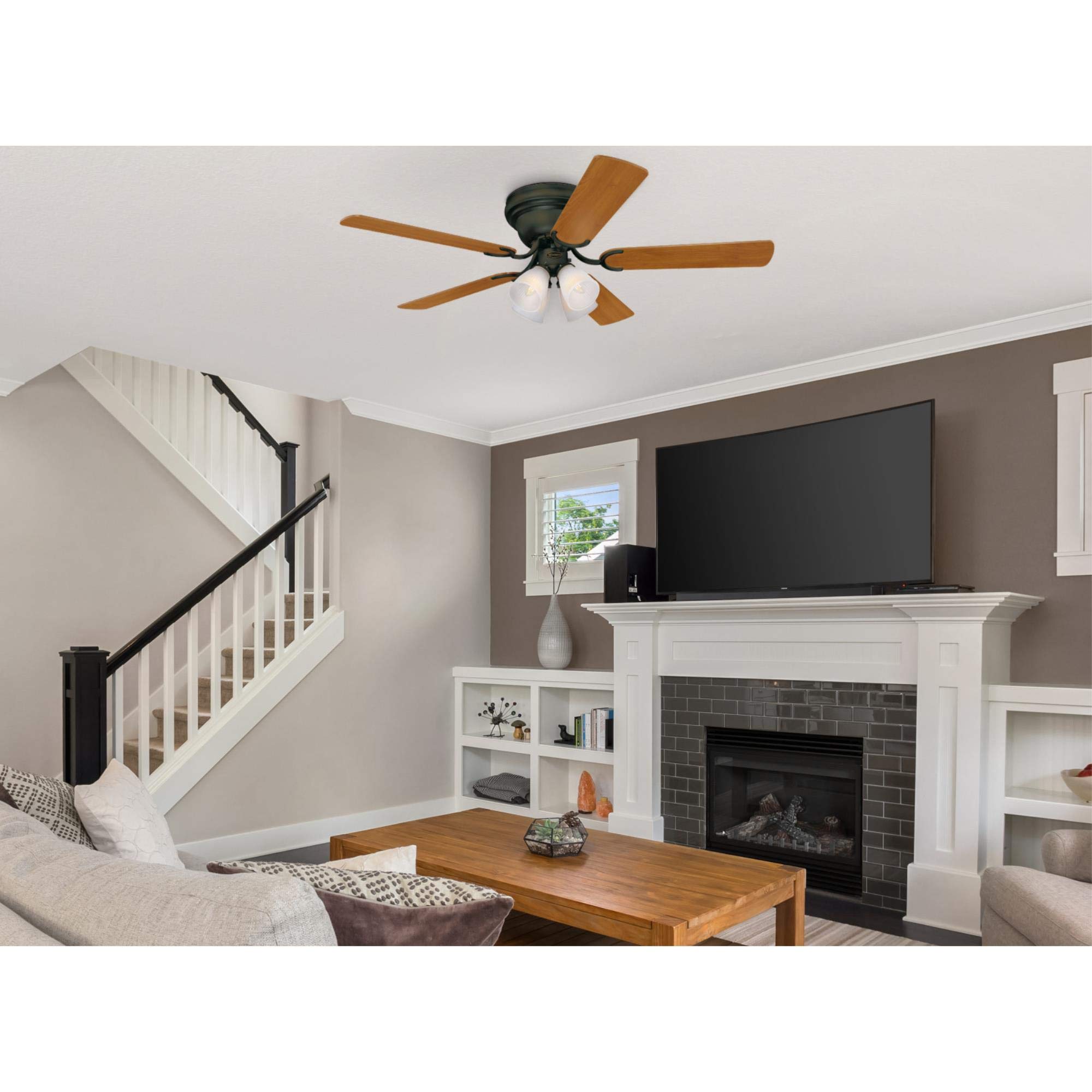 Westinghouse 7232100 CONTEMPRA IV 52 Inch Indoor Ceiling Fan with Light Kit, Oil Rubbed Bronze Finish - Perfect for Living Room, Bedroom, and Home Office Cooling