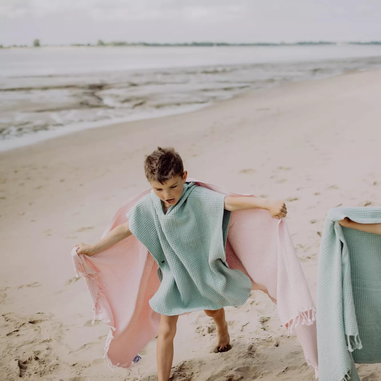 Kids Swim Cover Up - Boys & Girls Waffle Towel Poncho with Hood - Quick Dry Bathing Suit Cover for Beach, Pool, Swimming Lessons & Family Vacation