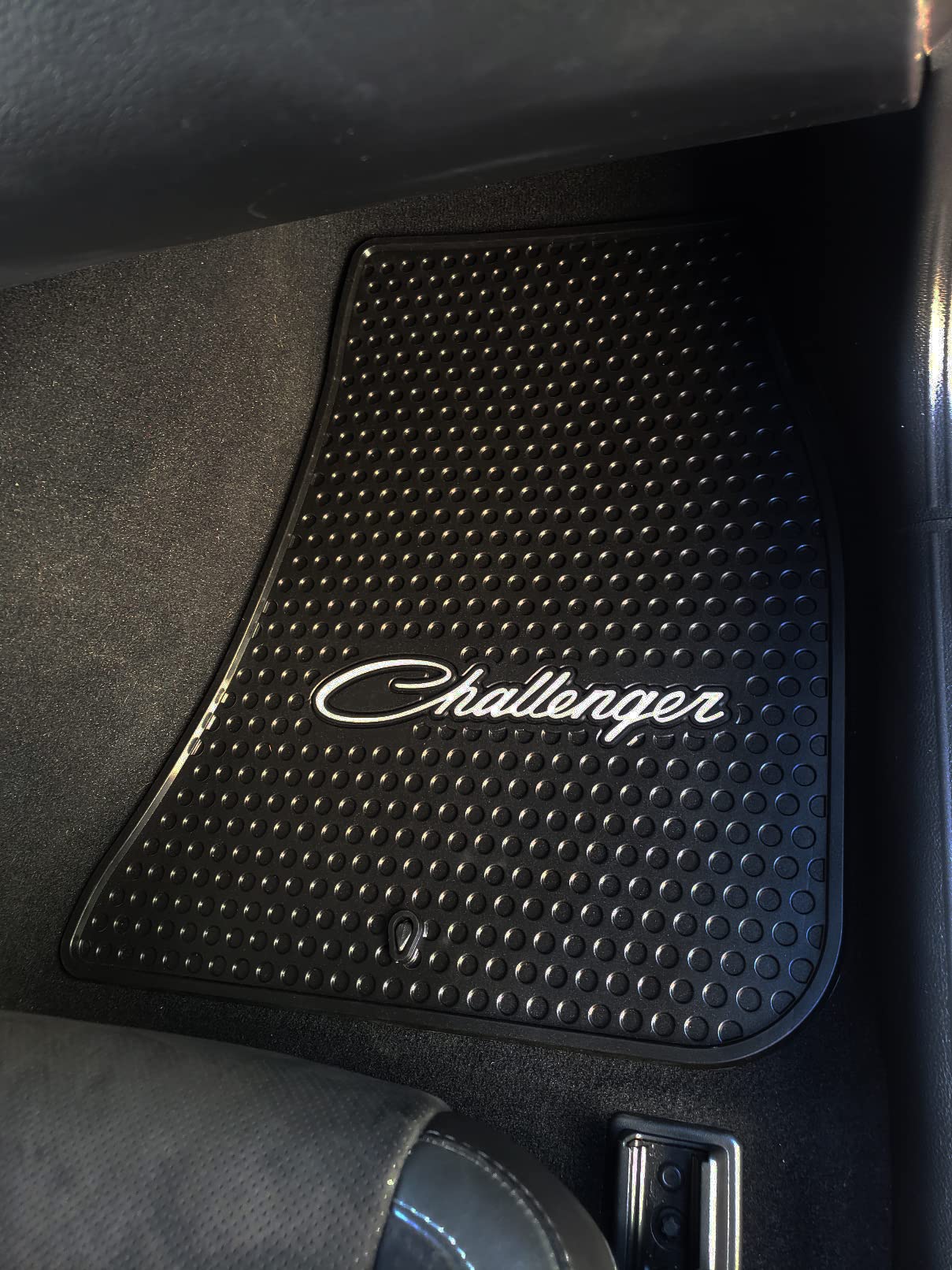 Lloyd Mats Custom-Fit All-Weather Rubber Floor Mats for Dodge Challenger RWD 2011-2023 (2-Piece Set - Silver Challenger, Black) | Heavy Duty Protection Against Dirt, Snow & Mud | Perfect for Daily Driving & Road Trips