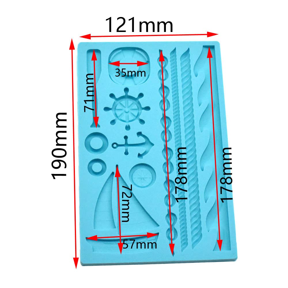 Sailing Ship Silicone Mold - Boat & Sea Waves Fondant Mold for Cake Decorating, Gum Paste Molds - Perfect for Nautical Themed Cakes, Cupcakes & DIY Baking Projects