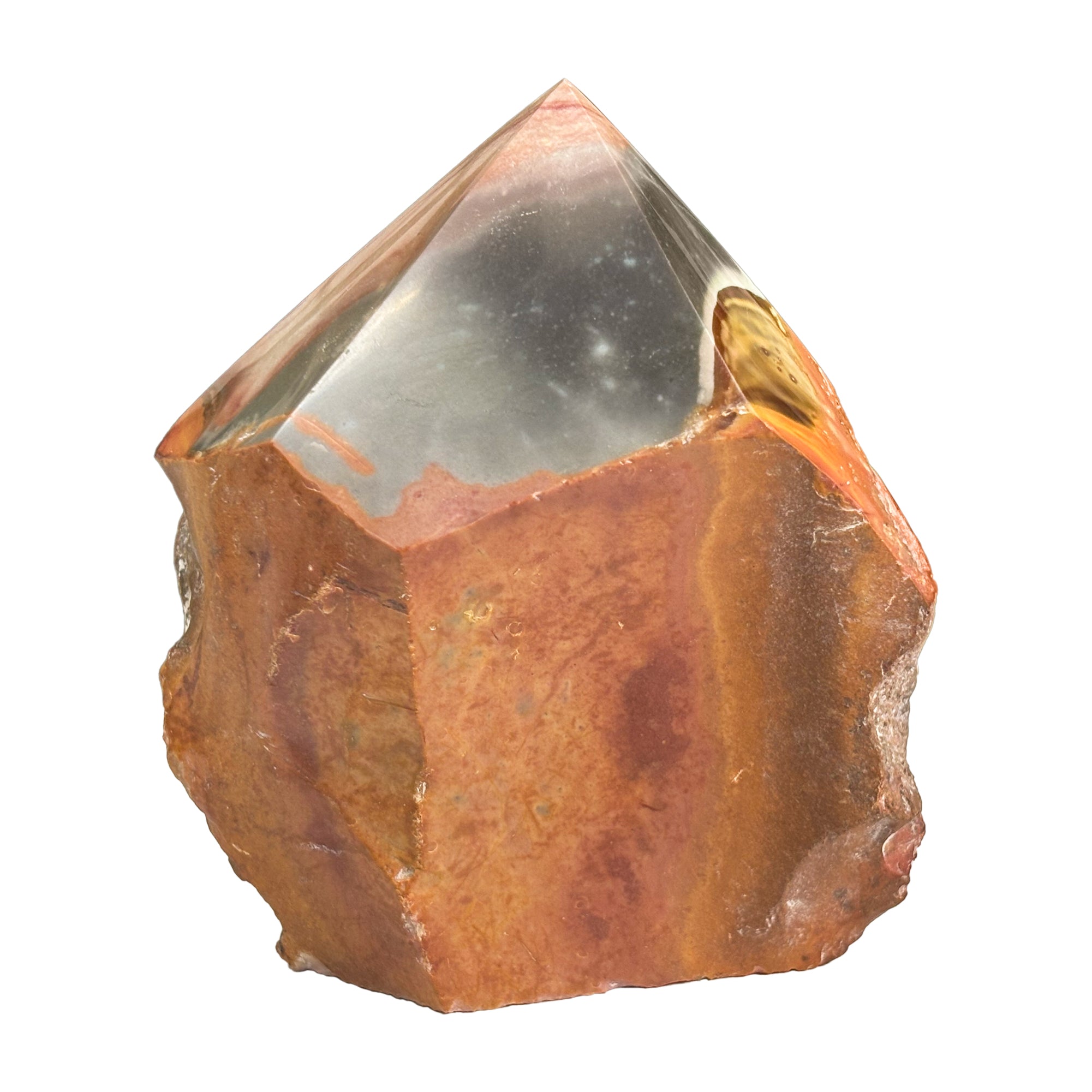 Natural Polychrome Jasper Crystal Obelisk Tower Point - Polished Healing Gemstone for Grounding, Emotional Balance & Energy Stability - Unique Desert Jasper Stone for Collectors, Meditation & Home Décor - Perfect for Yoga Spaces, Office Desk & Crystal Healing Altars RPO422