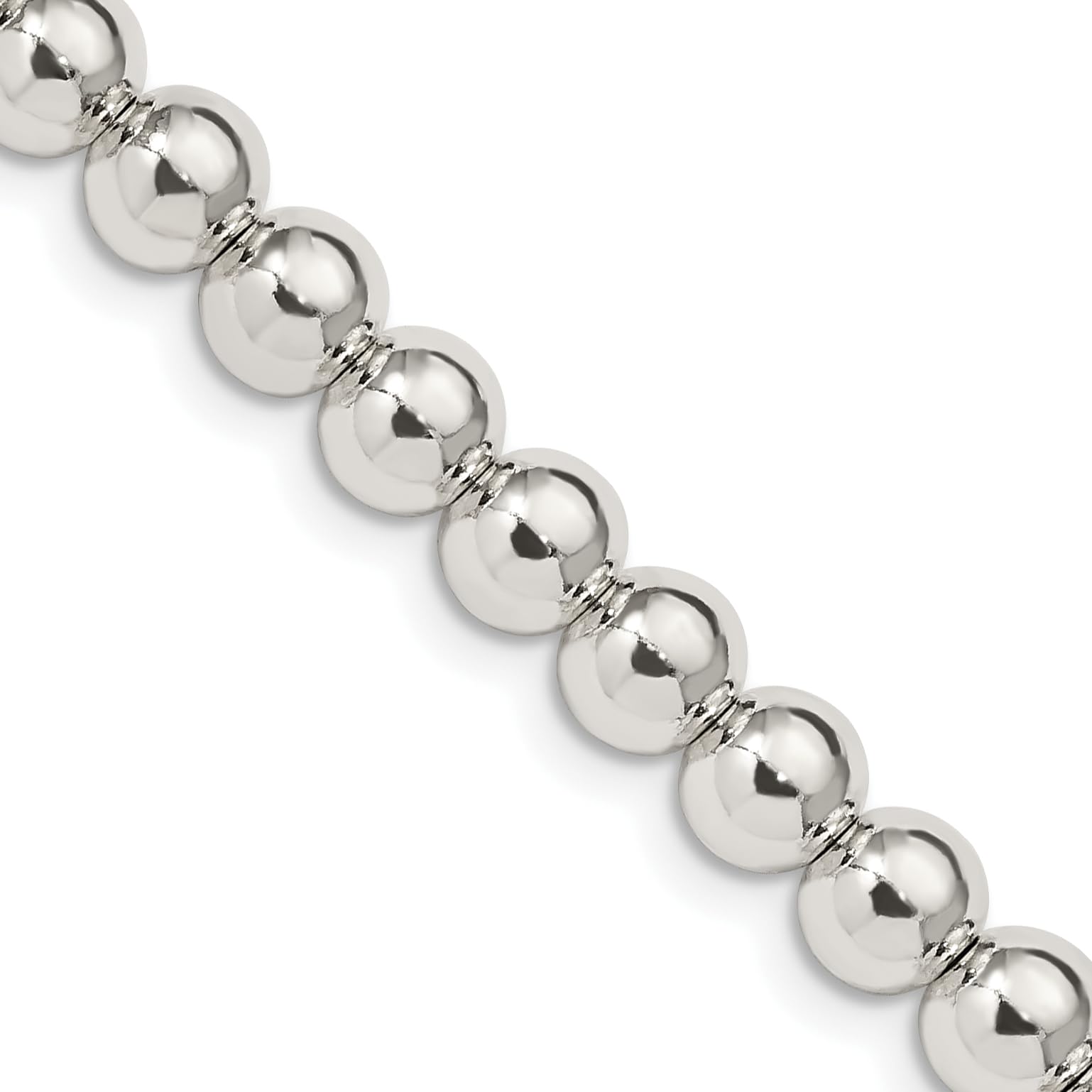 6.1mm Sterling Silver Beads on Box Chain Necklace - Elegant Jewelry for Women, Perfect for Daily Wear, Parties & Gifts