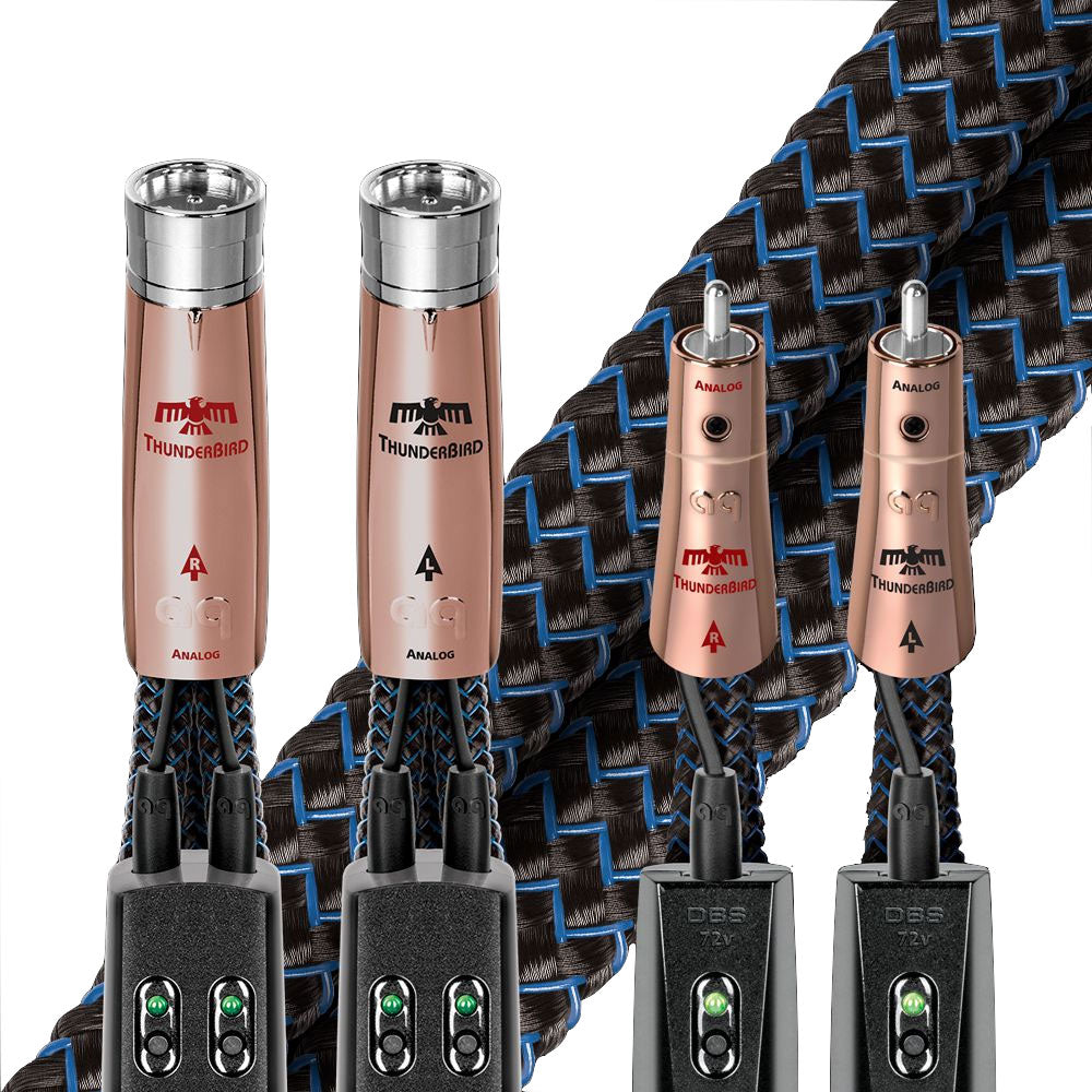 AudioQuest Thunderbird High-Performance RCA Interconnect Cable - Premium Audio Connection for Home Theater & Hi-Fi Systems
