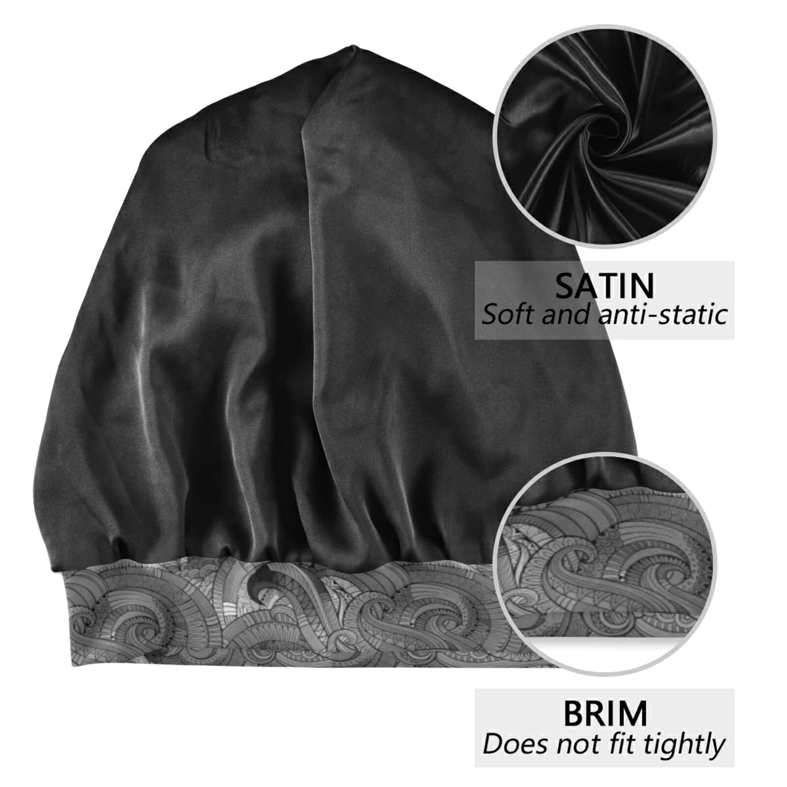 Slouchy Beanie Sleep Cap - Lightweight & Cozy Night Cap for Women & Men - Soft Head Cover for Sleeping, Travel & Cold Weather Comfort
