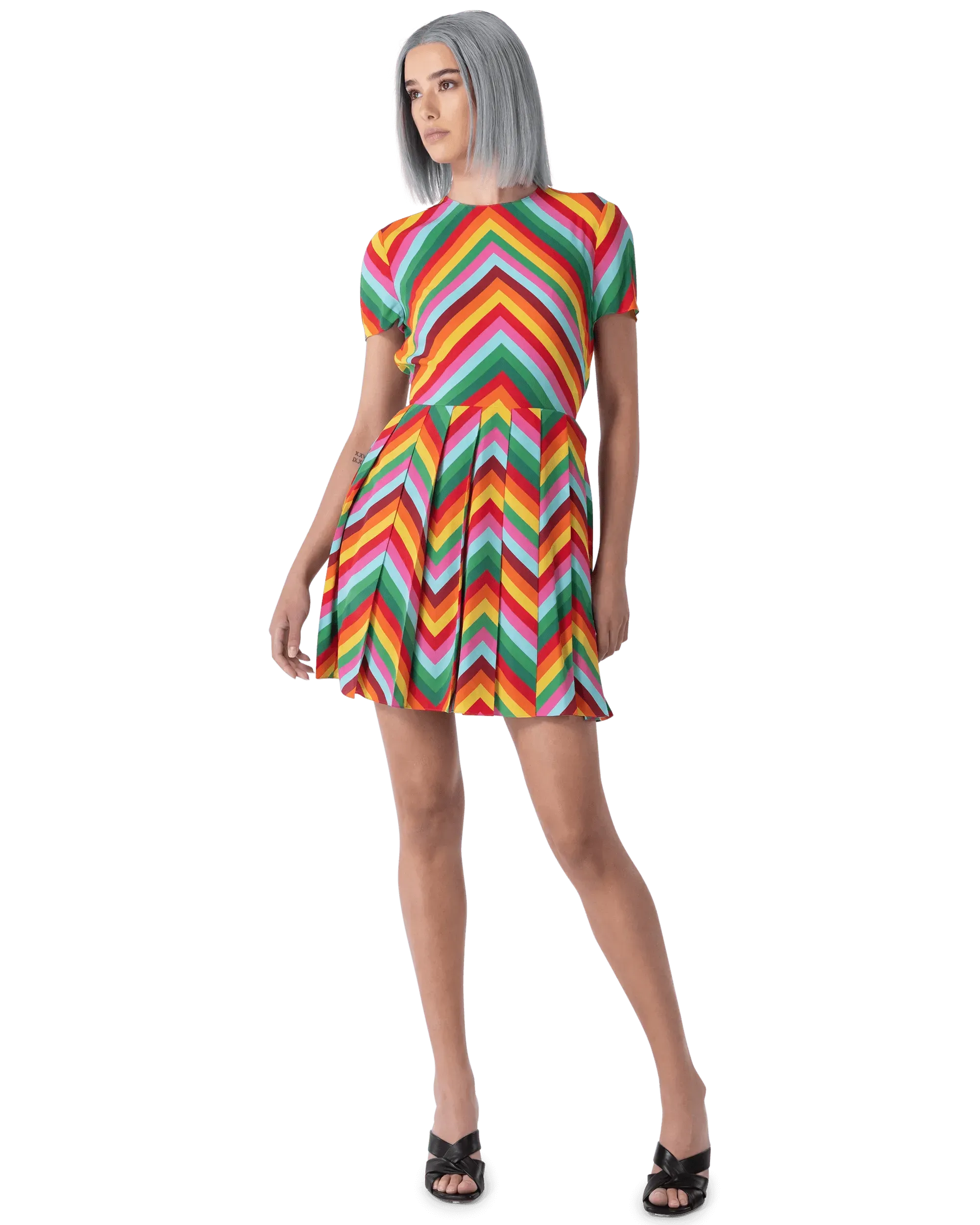 Stylish Optical Multicolor Printed Mini Dress for Women - Perfect for Parties, Dates & Summer Outfits