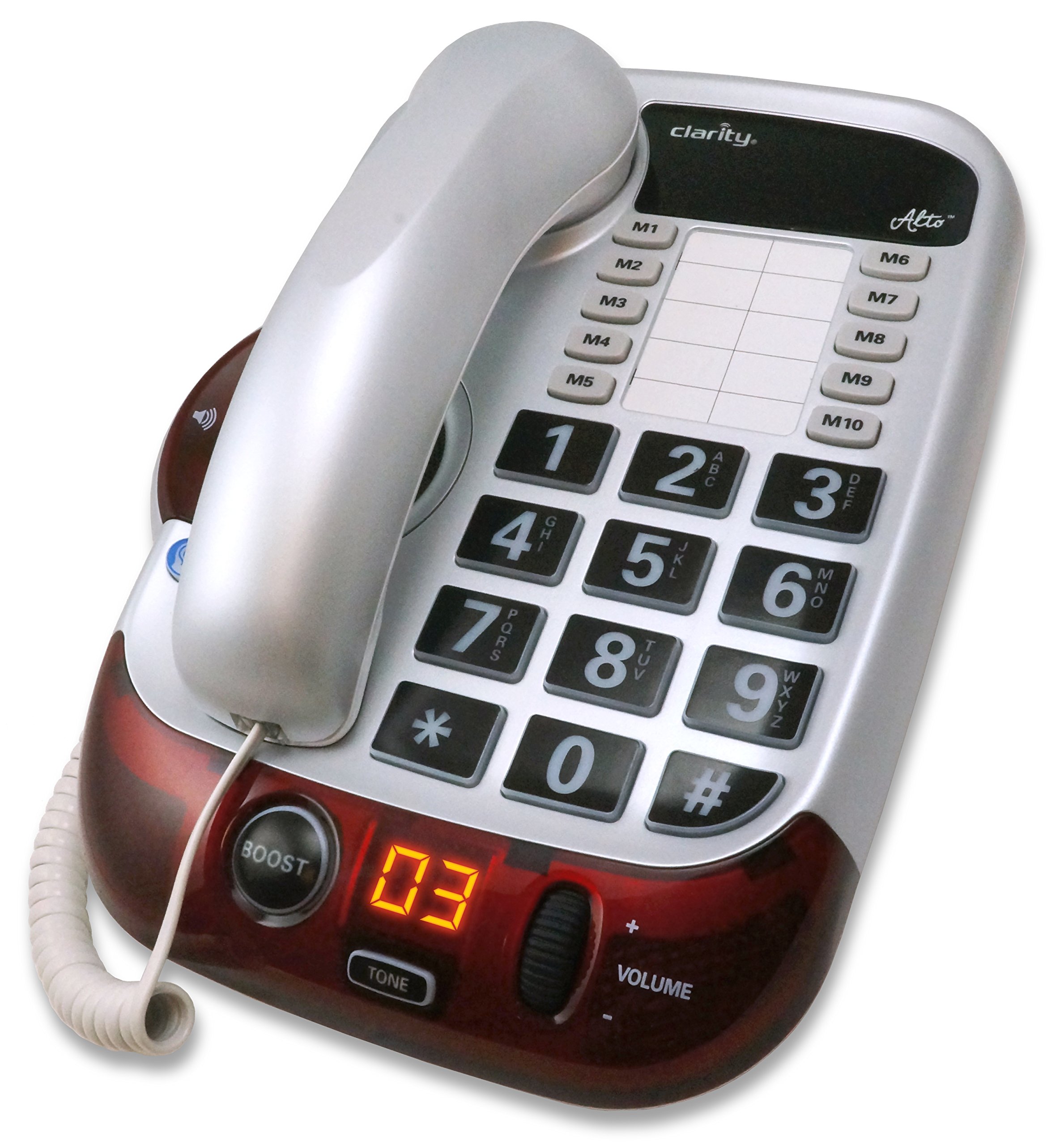 Clarity 54005.001 Amplified Corded Telephone for Severe Hearing Loss - Loud Ring & Clear Sound for Elderly & Hard of Hearing at Home or Office